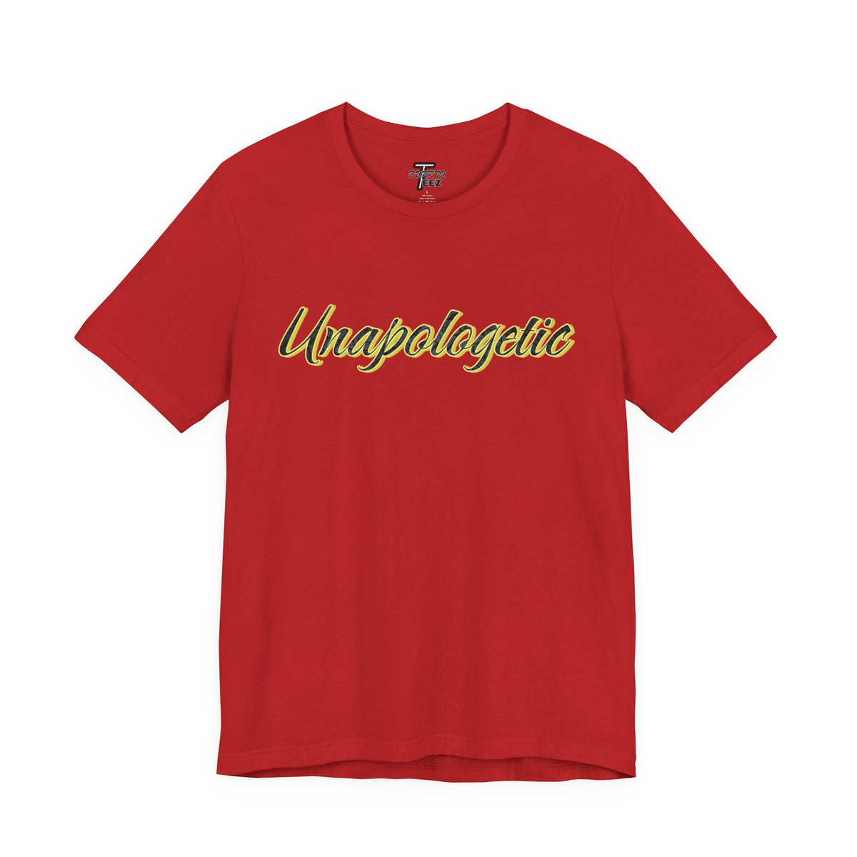 "Unapologetic" Bold Gold Lettering Graphic Tee