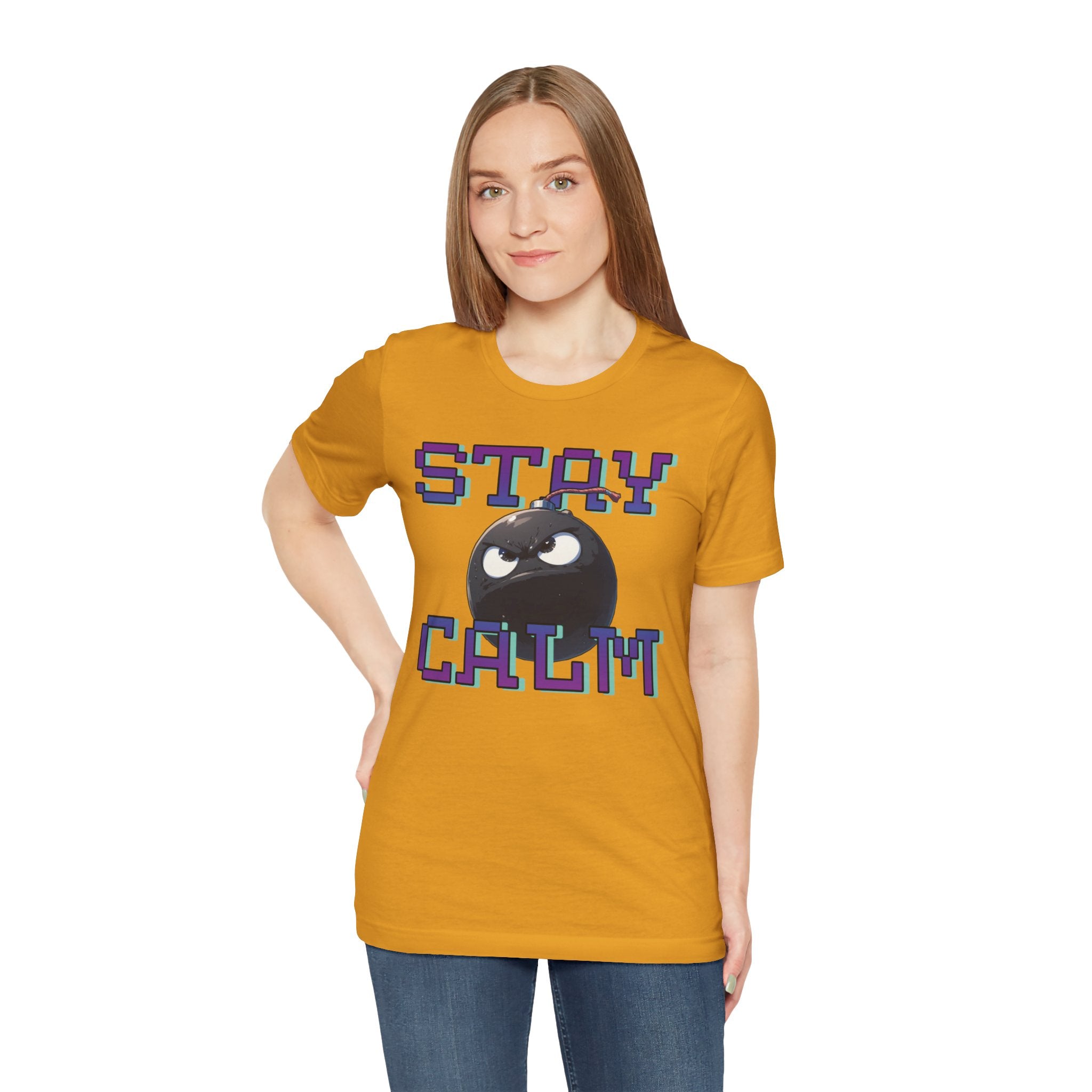 "Stay Calm" Retro Pixel Bomb Graphic Tee