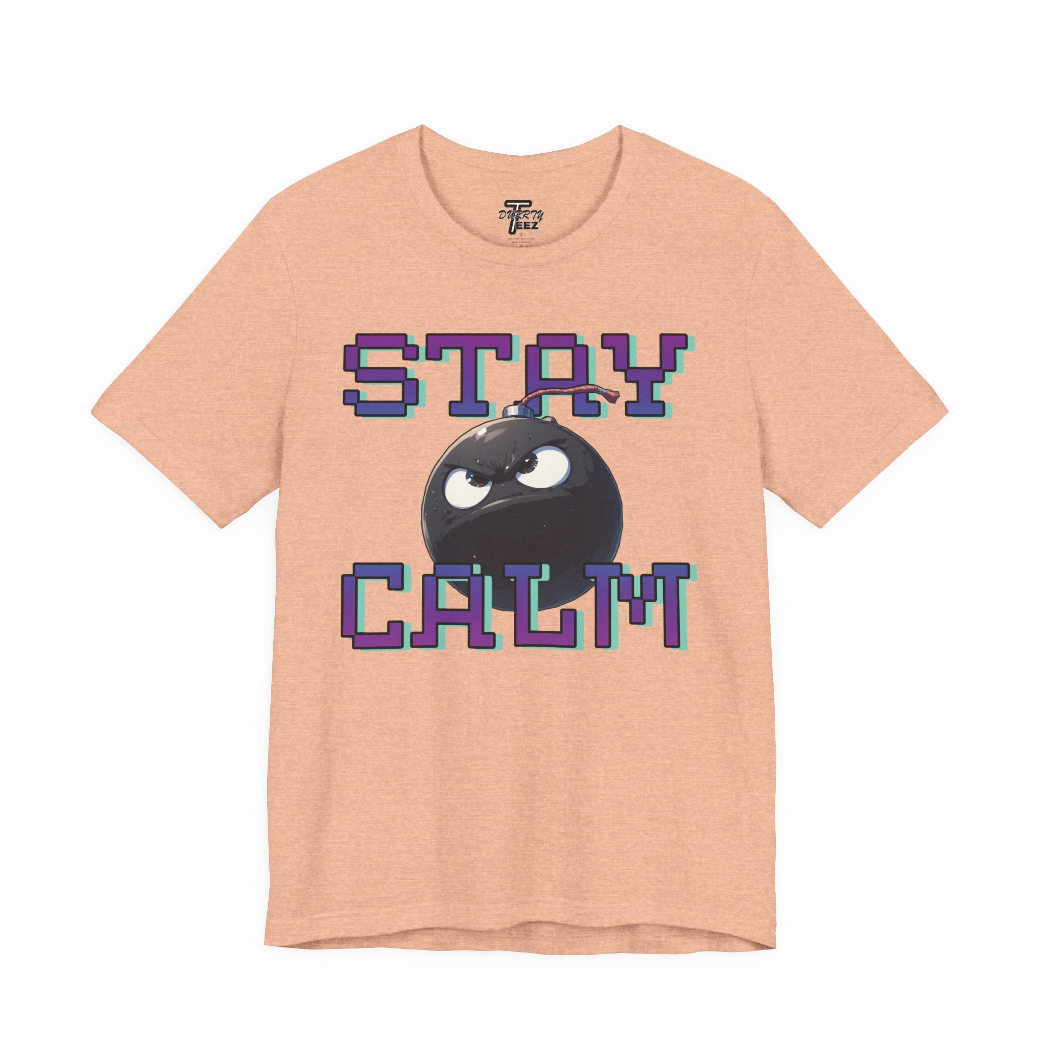 "Stay Calm" Retro Pixel Bomb Graphic Tee