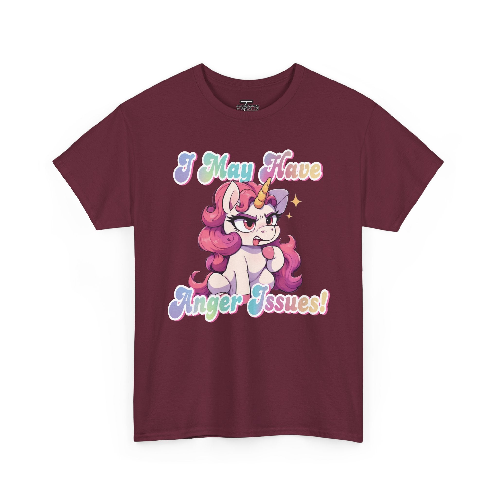 "I May Have Anger Issues" Cute Angry Unicorn Pastel Graphic Tee