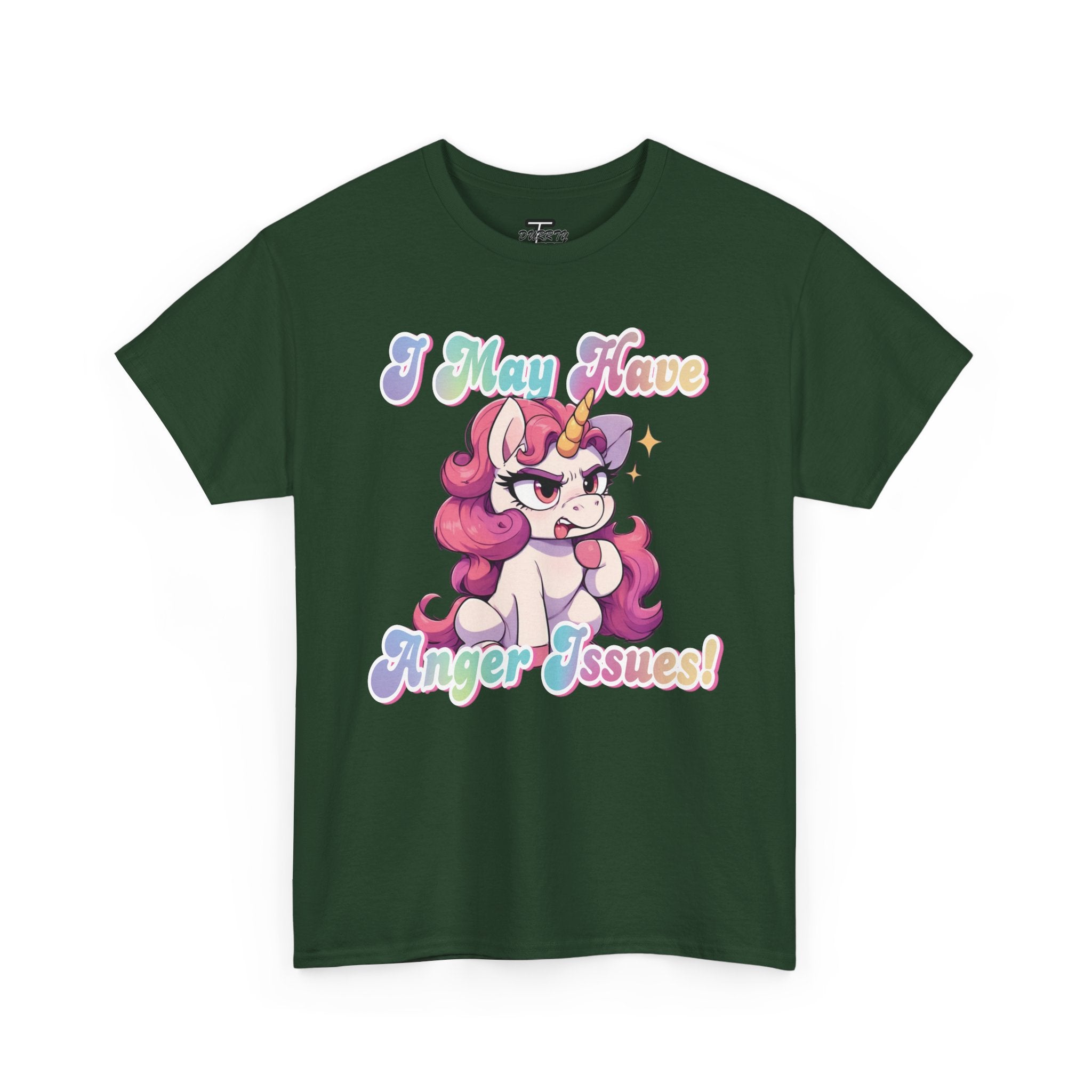 "I May Have Anger Issues" Cute Angry Unicorn Pastel Graphic Tee