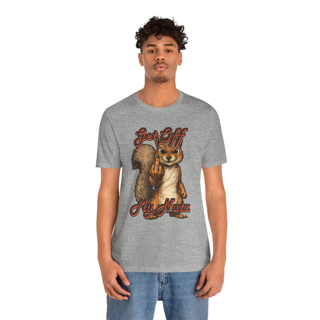 "Get Off My Nutz" Funny Middle Finger Squirrel Graphic Tee