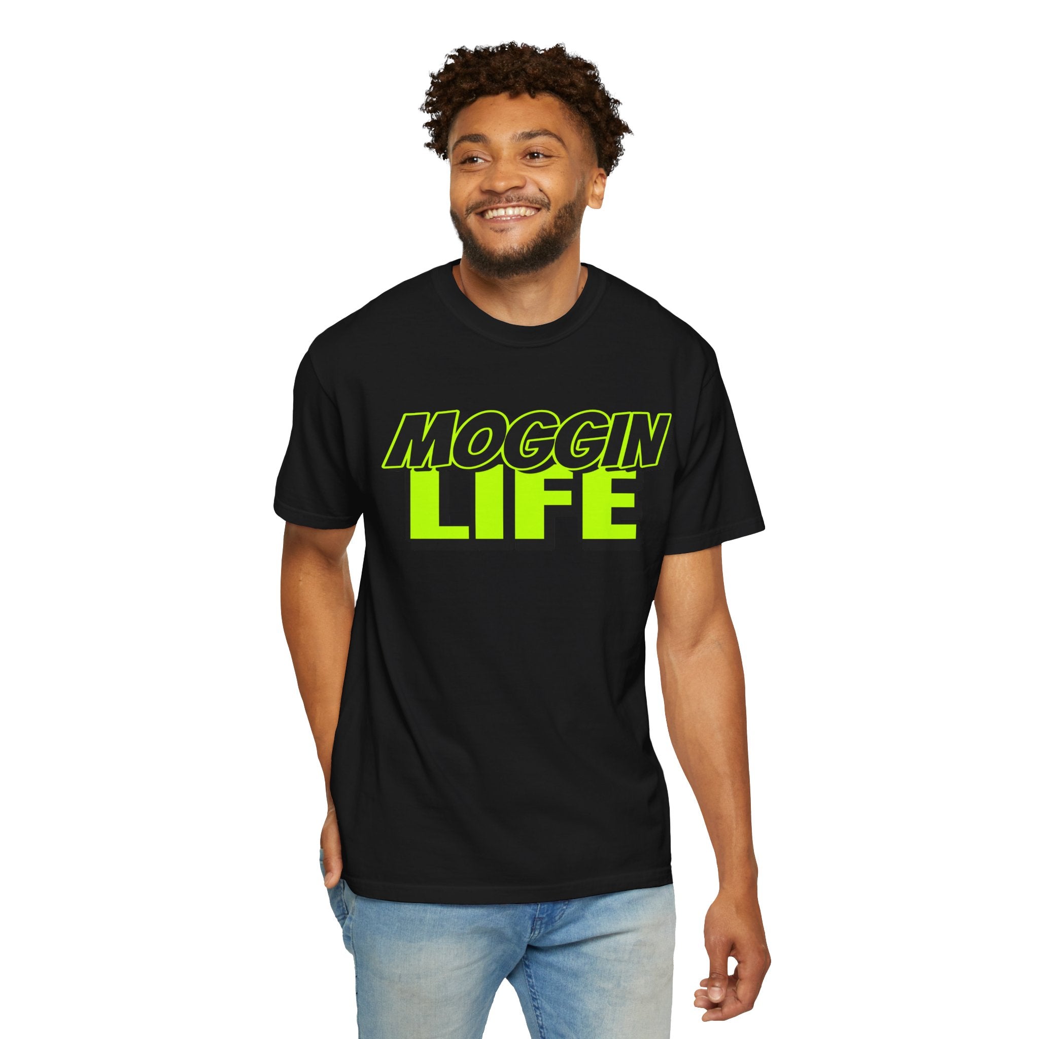 "Moggin Life" — Bold Neon Graphic Tee