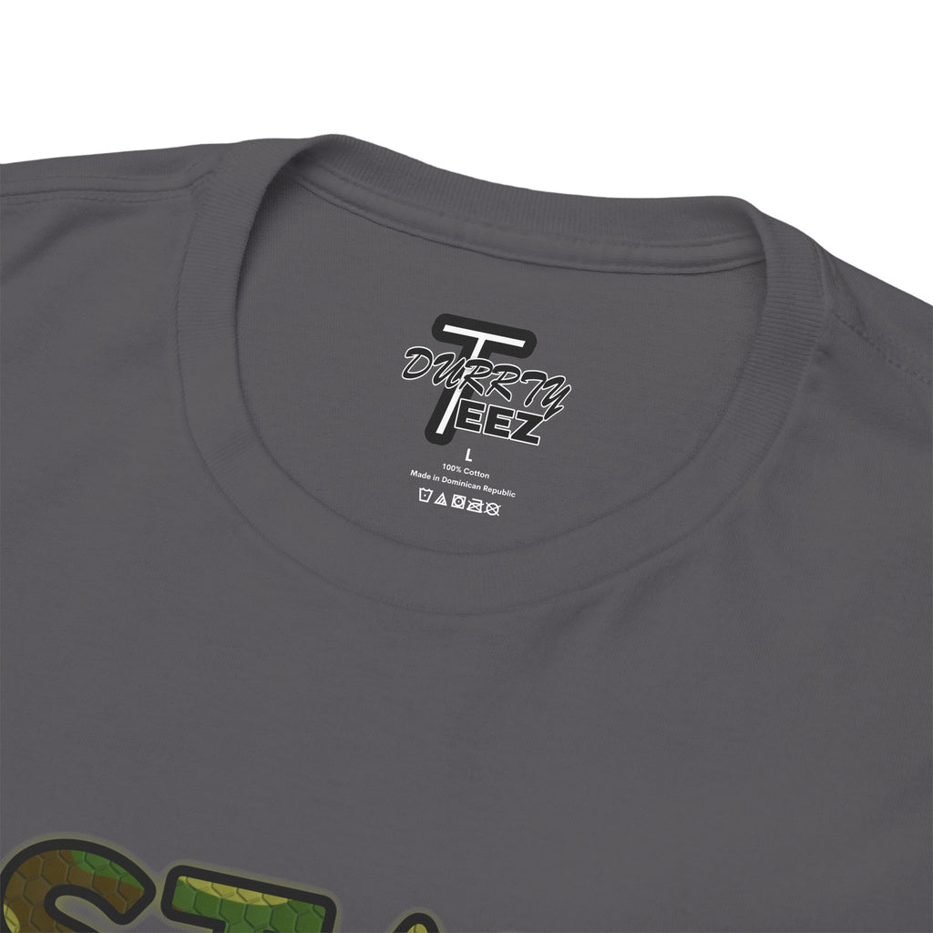 "Stay Based!" Green Camo Graphic Tee