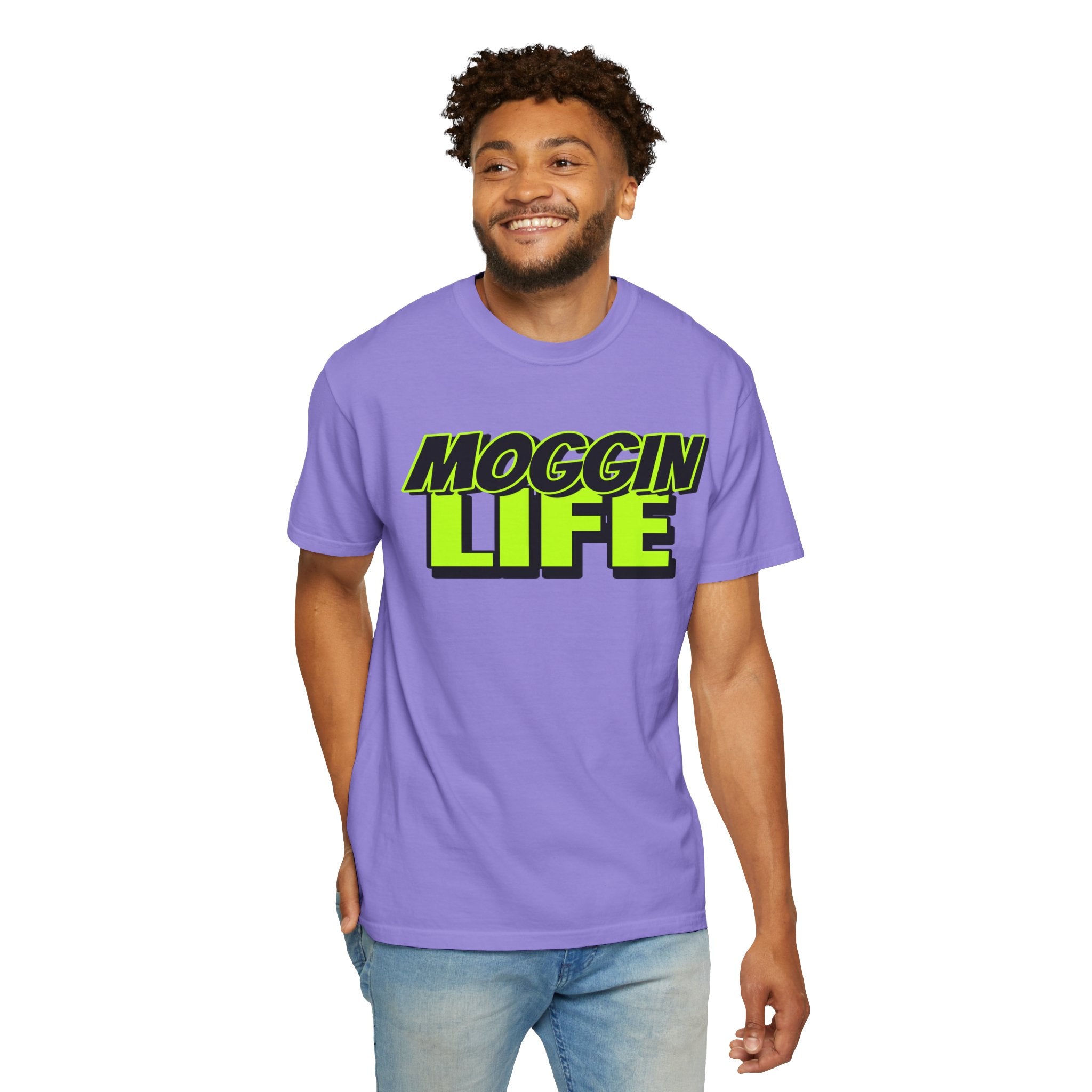 "Moggin Life" — Bold Neon Graphic Tee