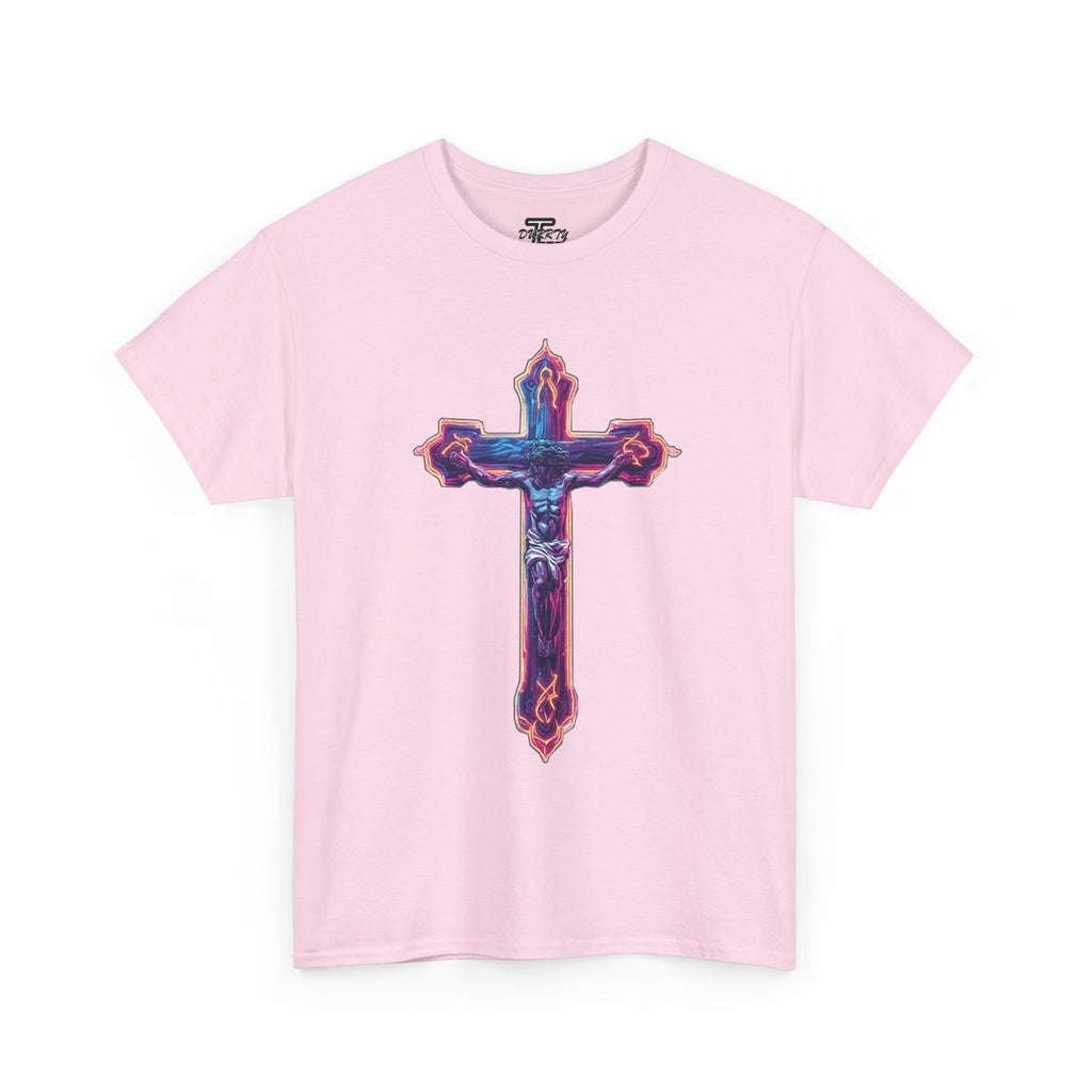 "Self Sacrifice" Neon Christian Cross Graphic Tee
