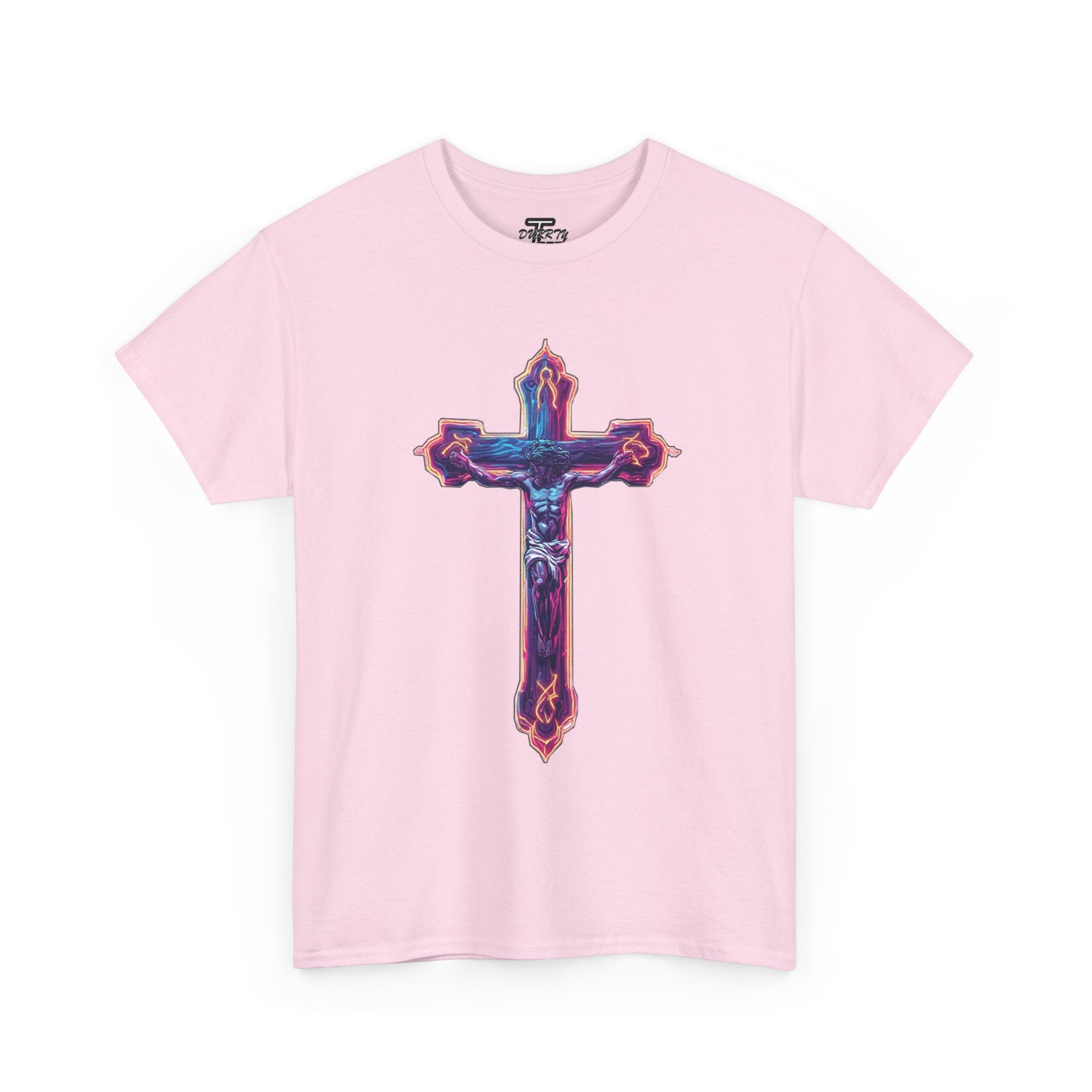 "Self Sacrifice" Neon Christian Cross Graphic Tee