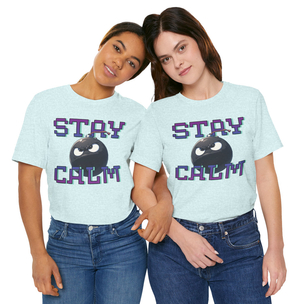 "Stay Calm" Retro Pixel Bomb Graphic Tee