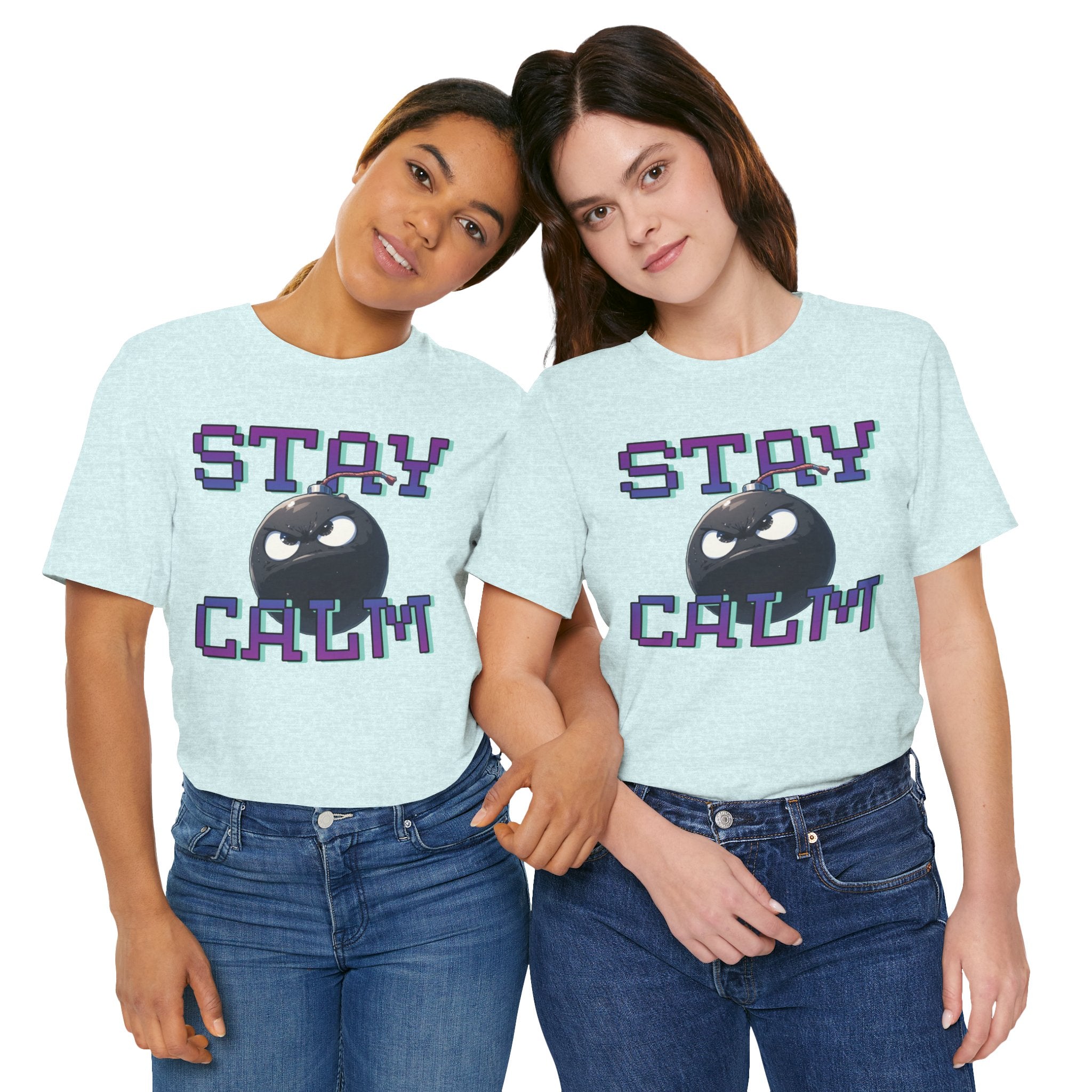 "Stay Calm" Retro Pixel Bomb Graphic Tee