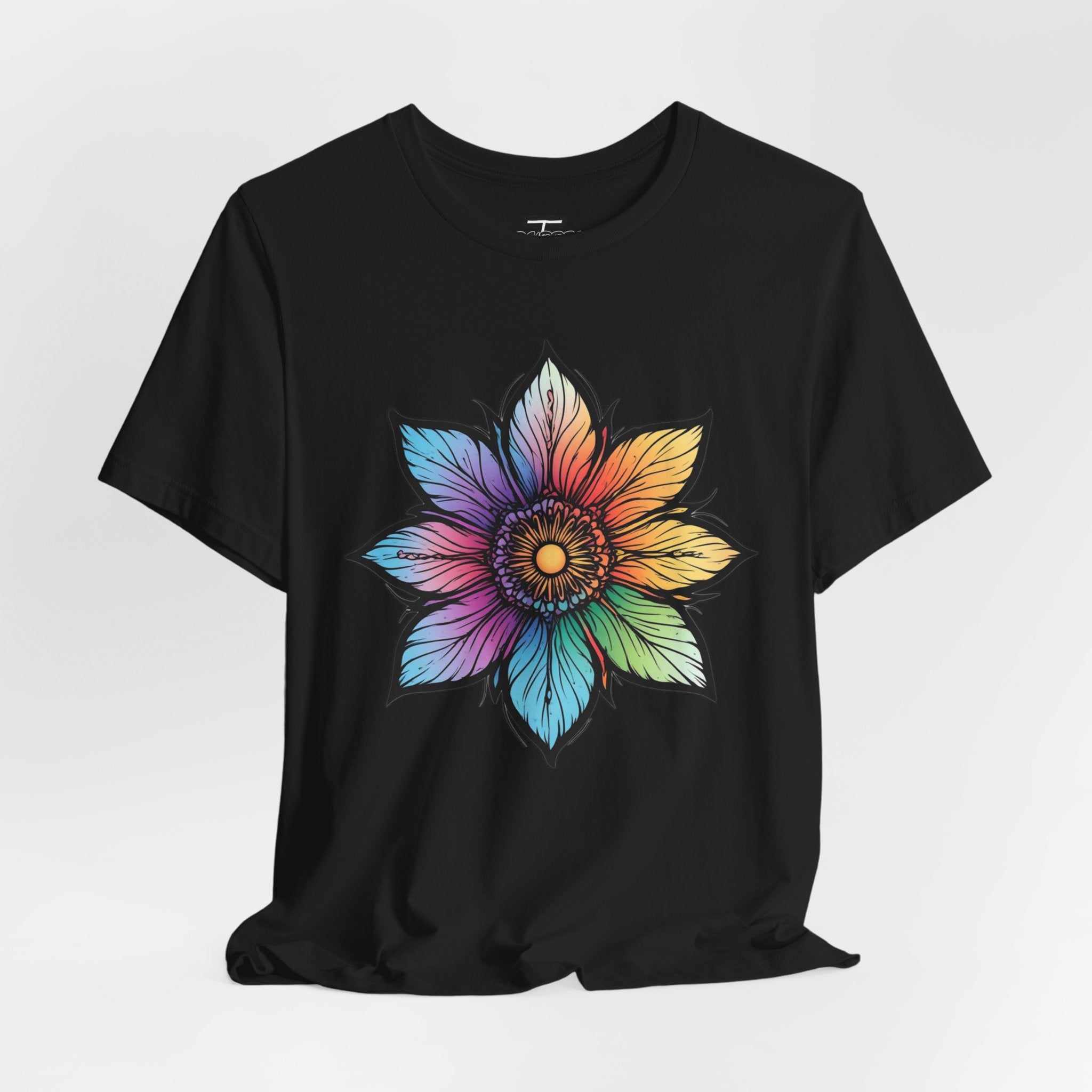 "Flower Power" Rainbow Colorful Graphic Tee