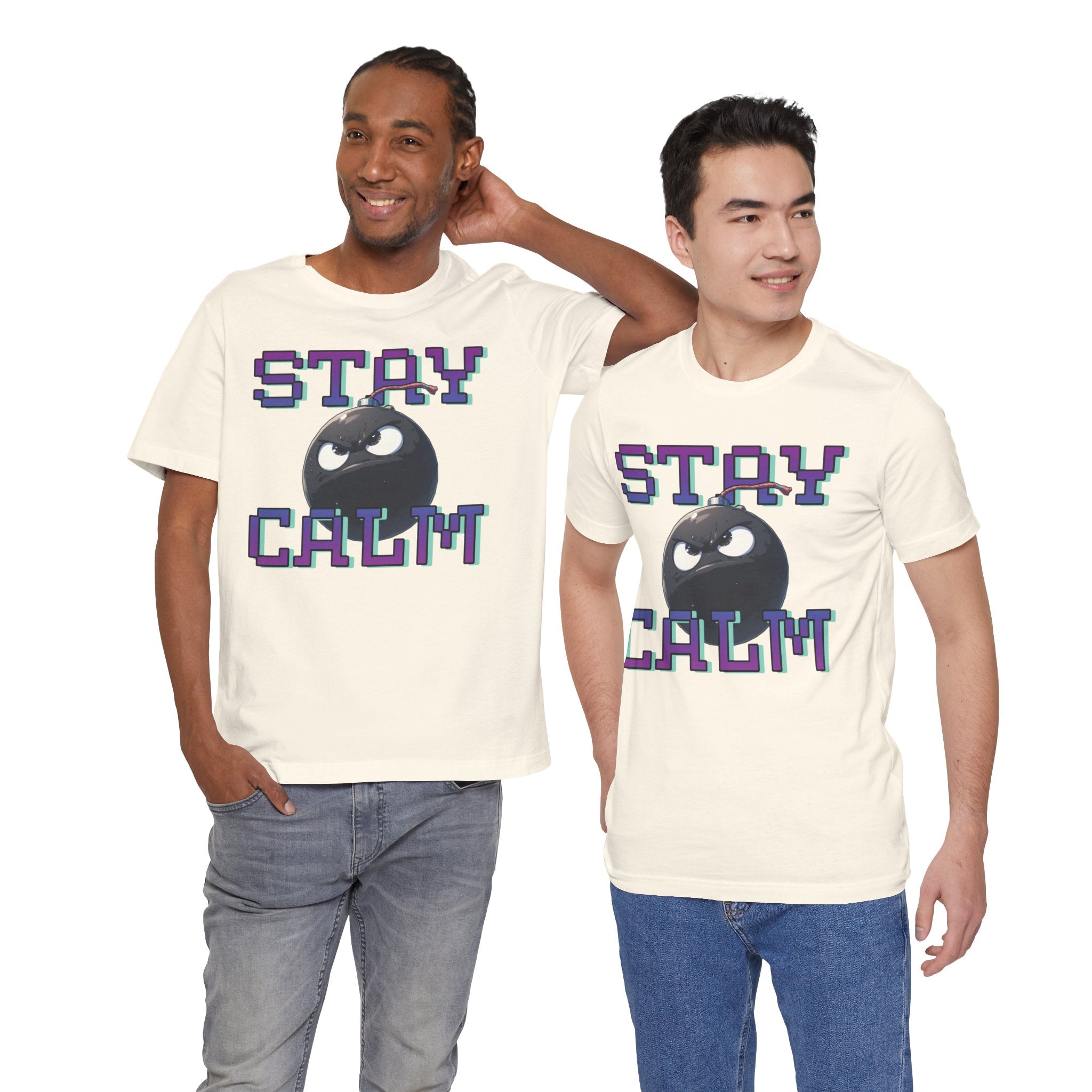 "Stay Calm" Retro Pixel Bomb Graphic Tee