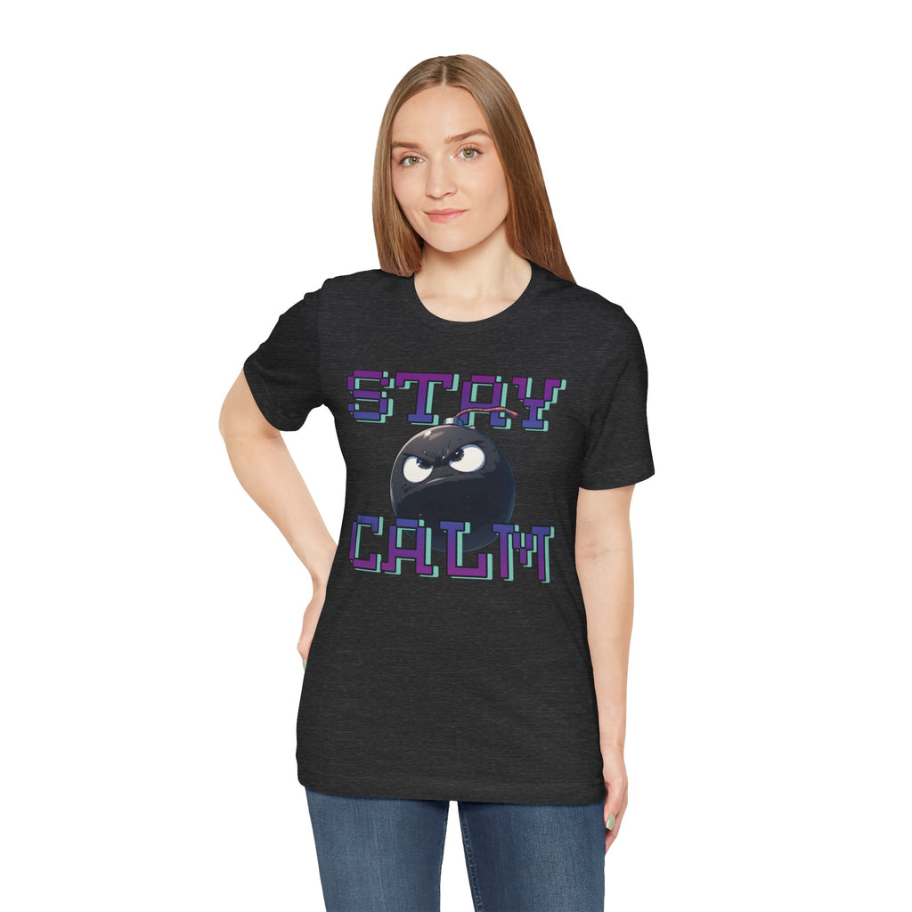 "Stay Calm" Retro Pixel Bomb Graphic Tee