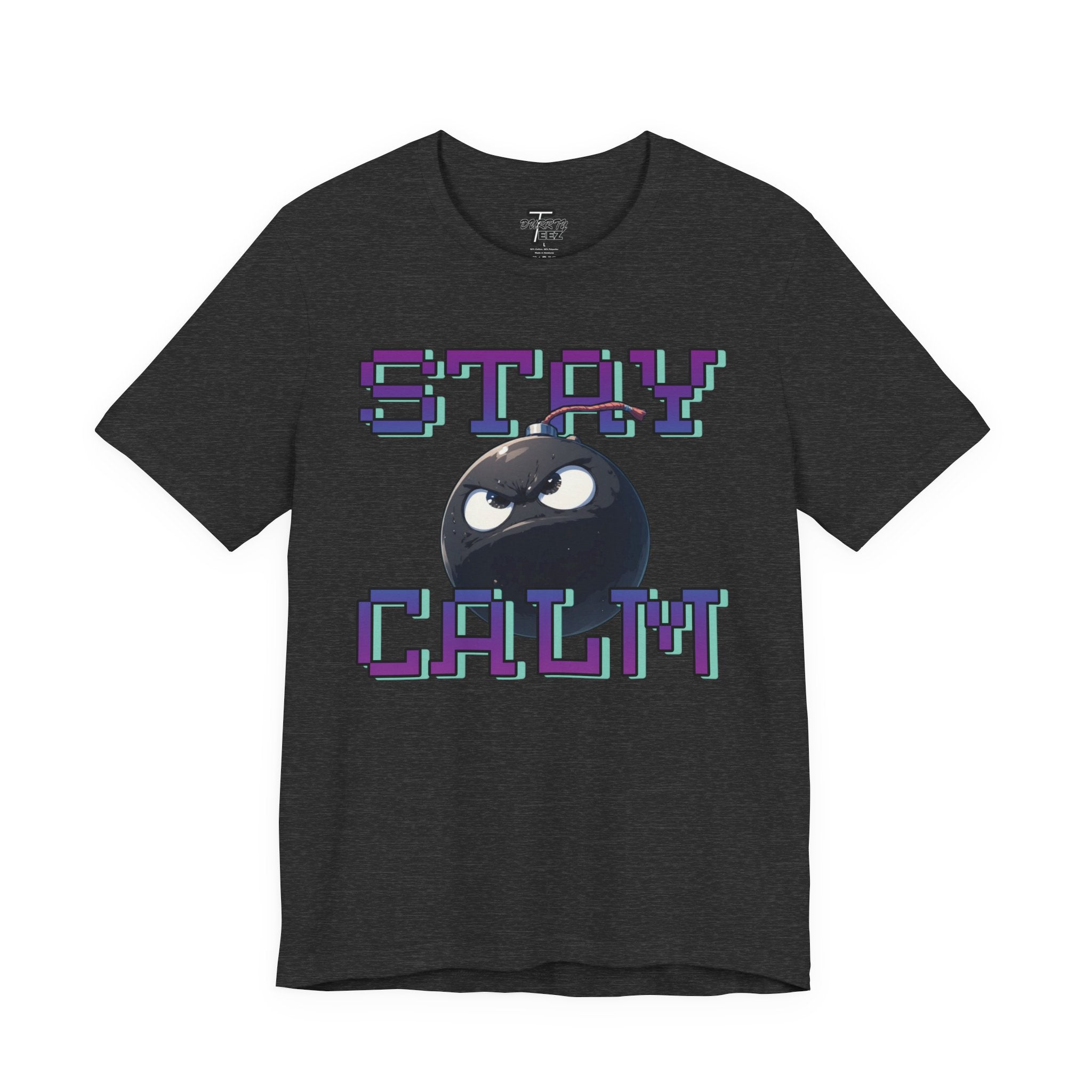 "Stay Calm" Retro Pixel Bomb Graphic Tee