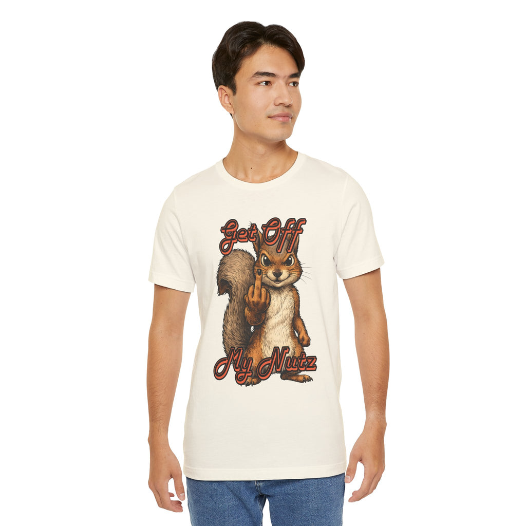 "Get Off My Nutz" Funny Middle Finger Squirrel Graphic Tee