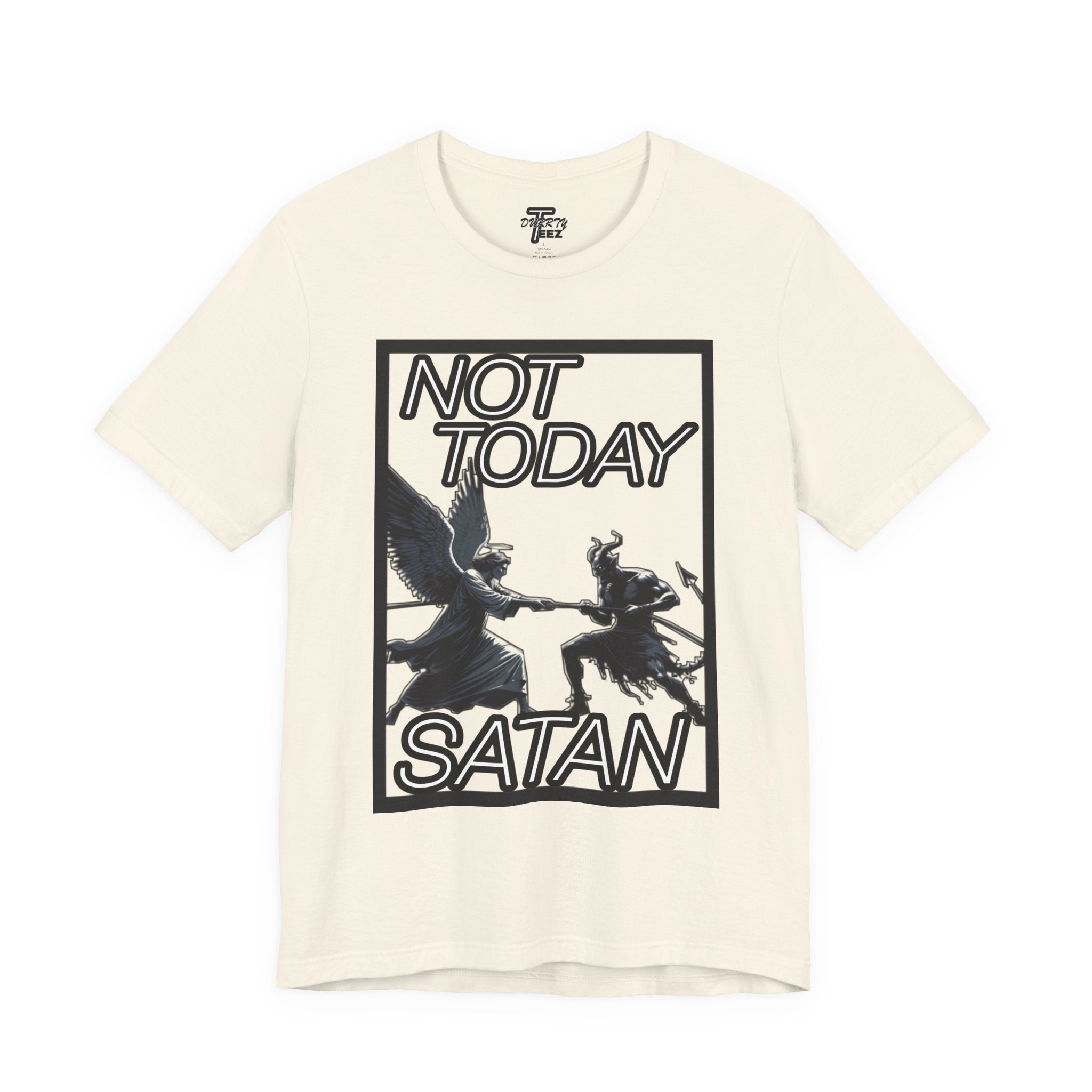 "Not Today Satan" Angel vs Demon Tug Of War Graphic Tee