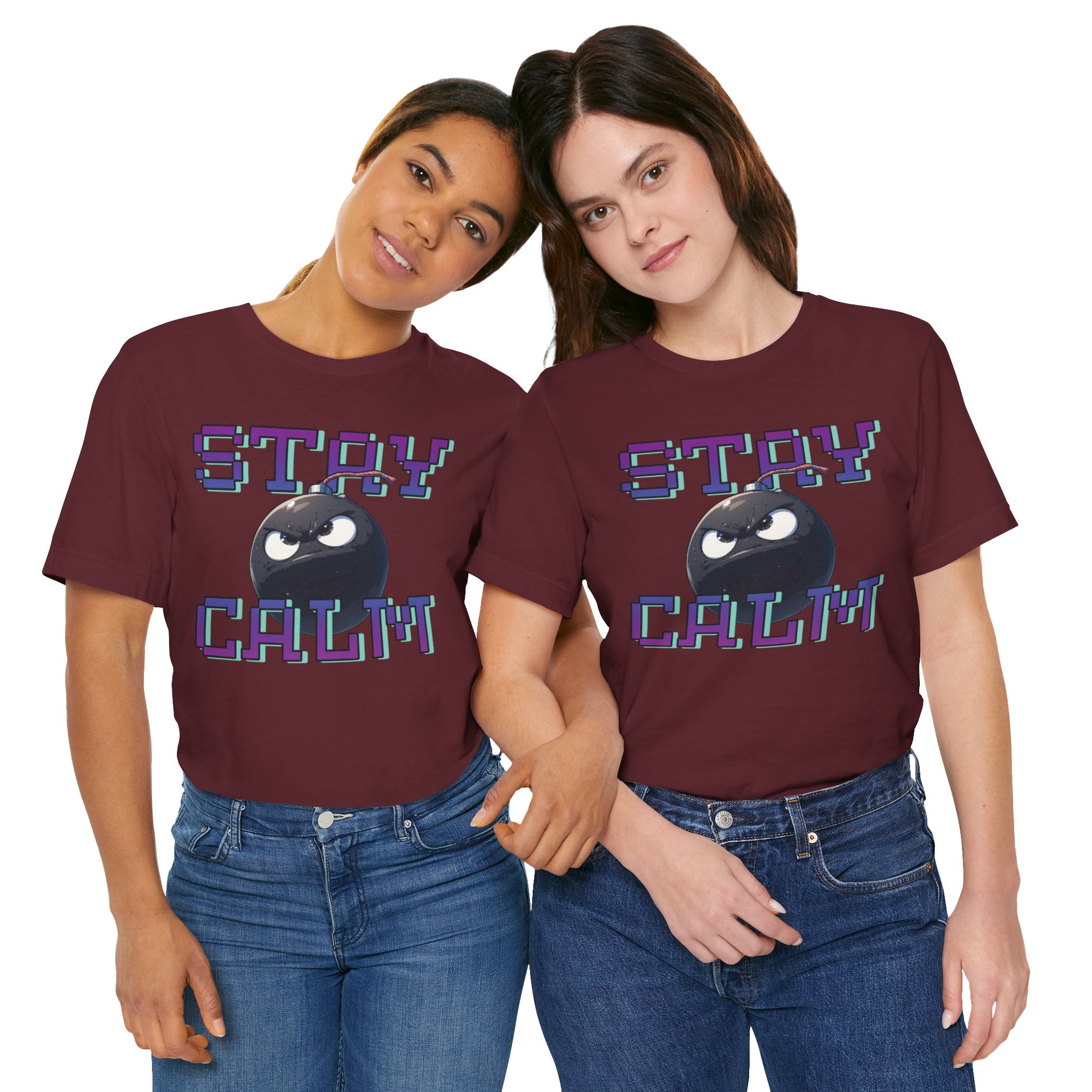 "Stay Calm" Retro Pixel Bomb Graphic Tee