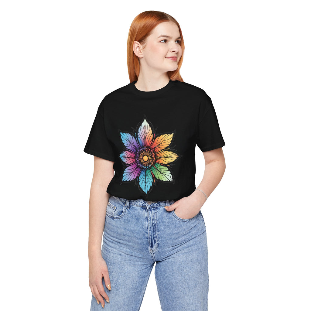 "Flower Power" Rainbow Colorful Graphic Tee