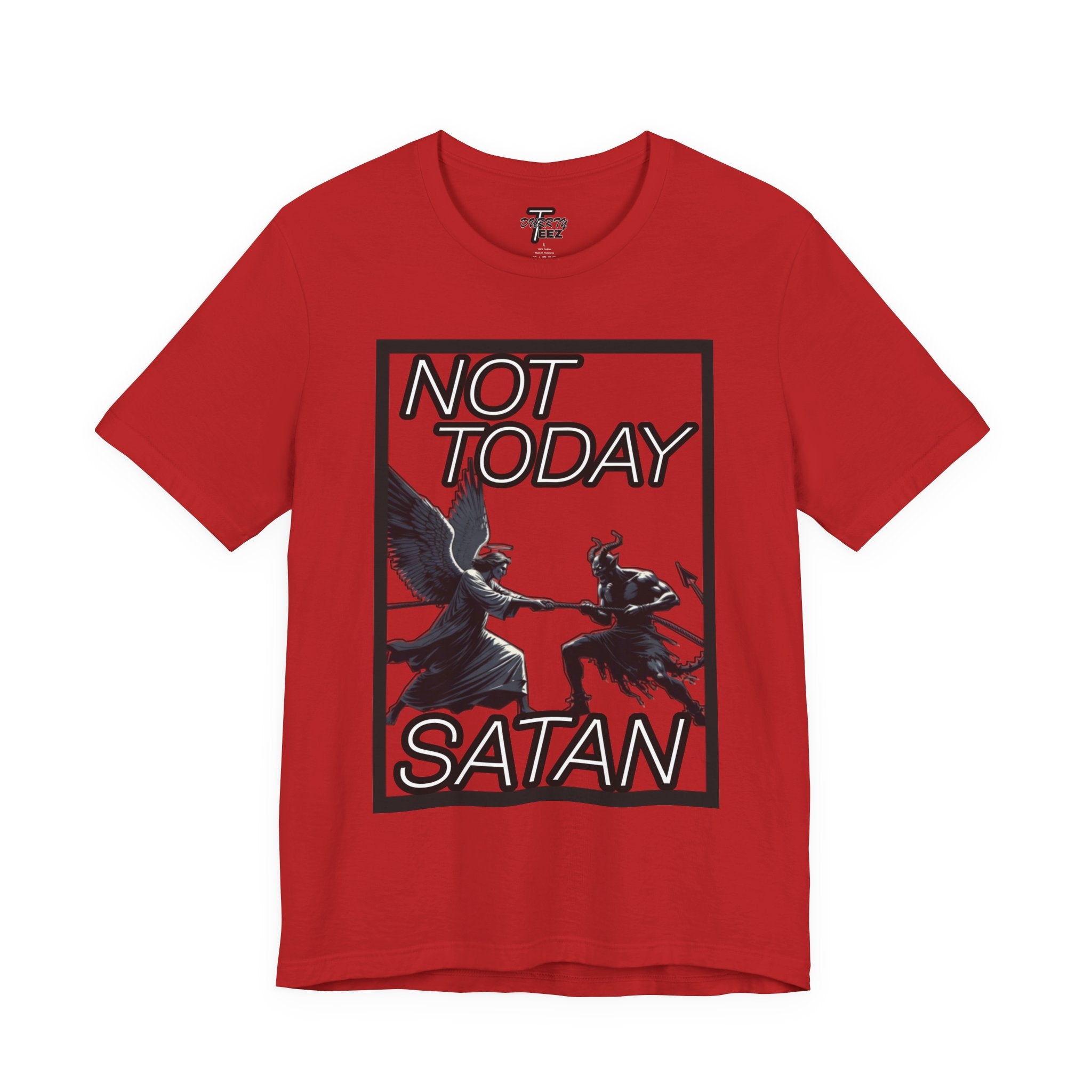 "Not Today Satan" Angel vs Demon Tug Of War Graphic Tee