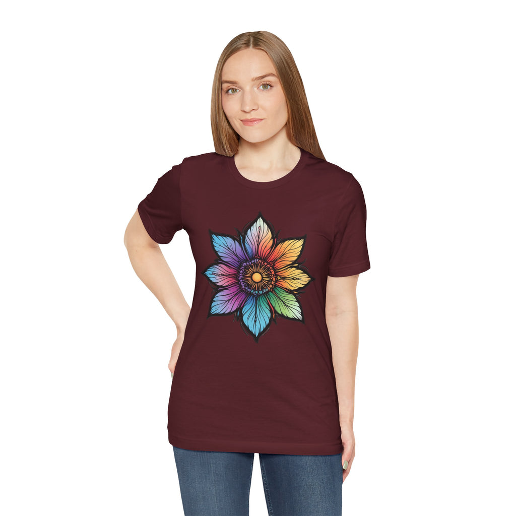 "Flower Power" Rainbow Colorful Graphic Tee