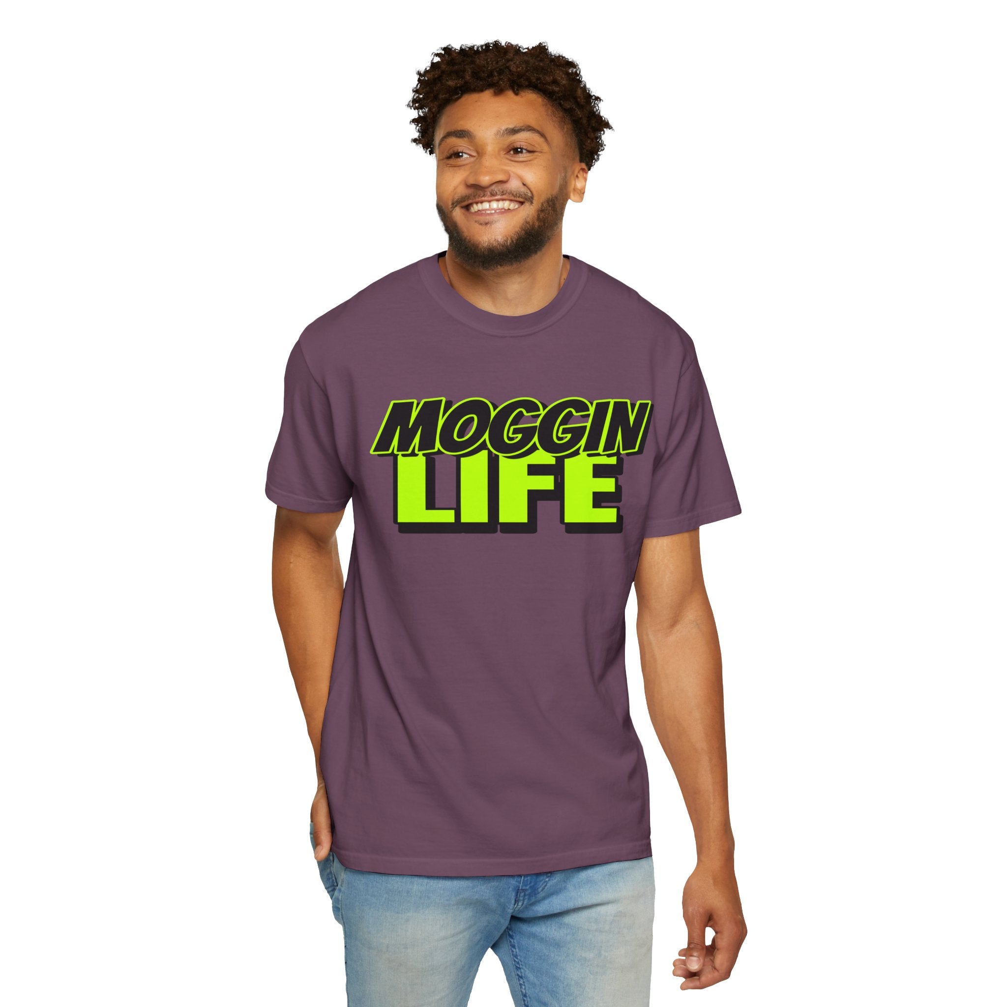 "Moggin Life" — Bold Neon Graphic Tee