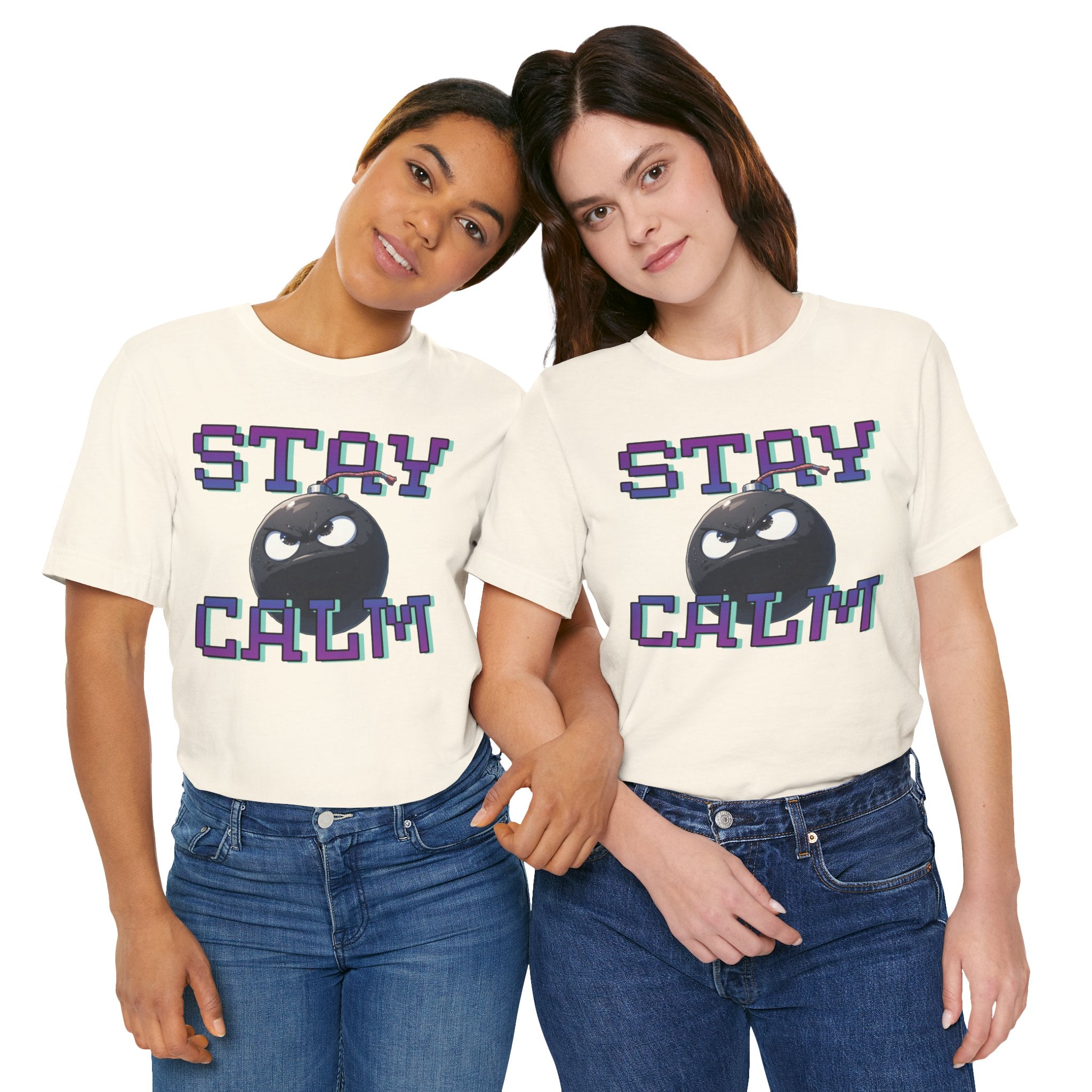"Stay Calm" Retro Pixel Bomb Graphic Tee