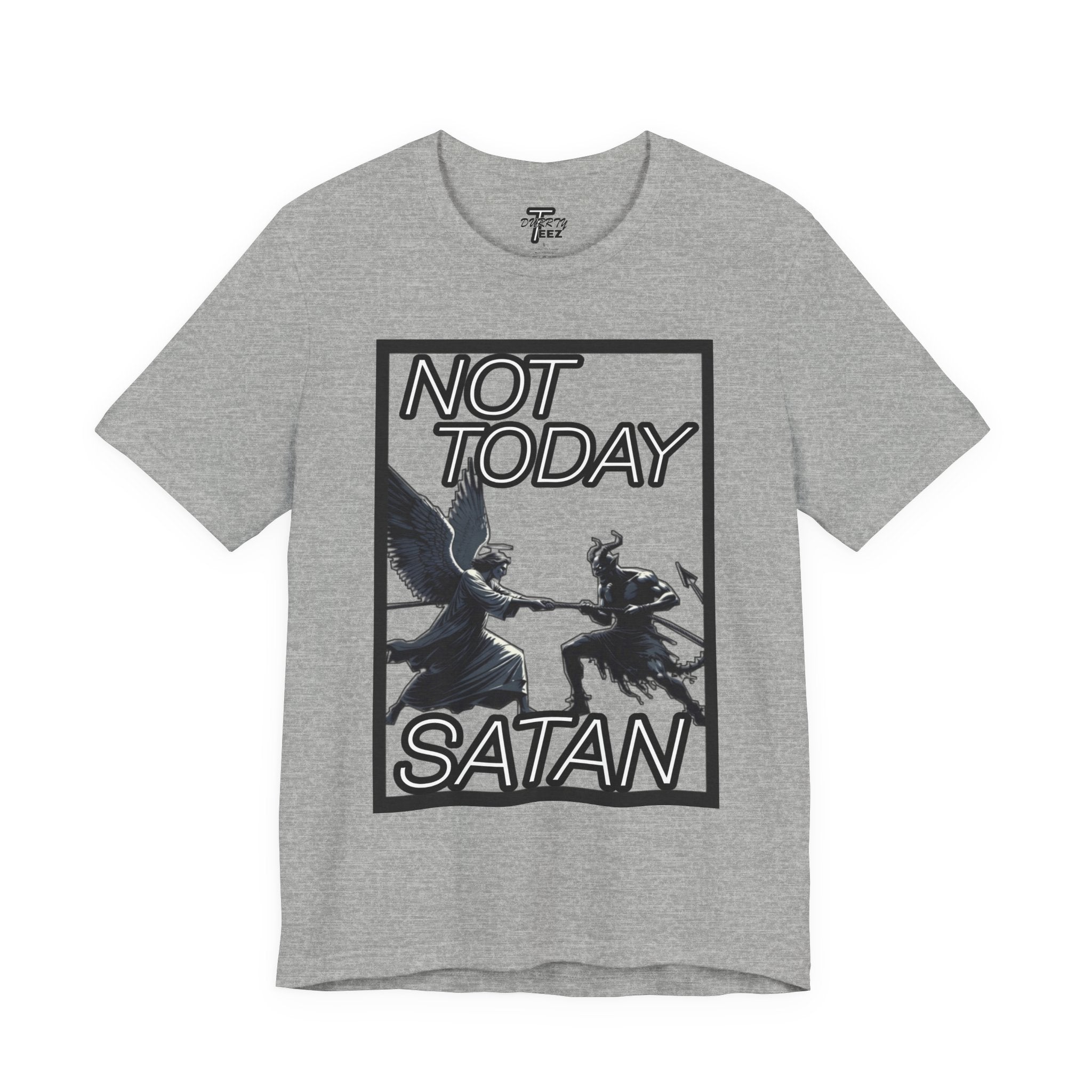 "Not Today Satan" Angel vs Demon Tug Of War Graphic Tee