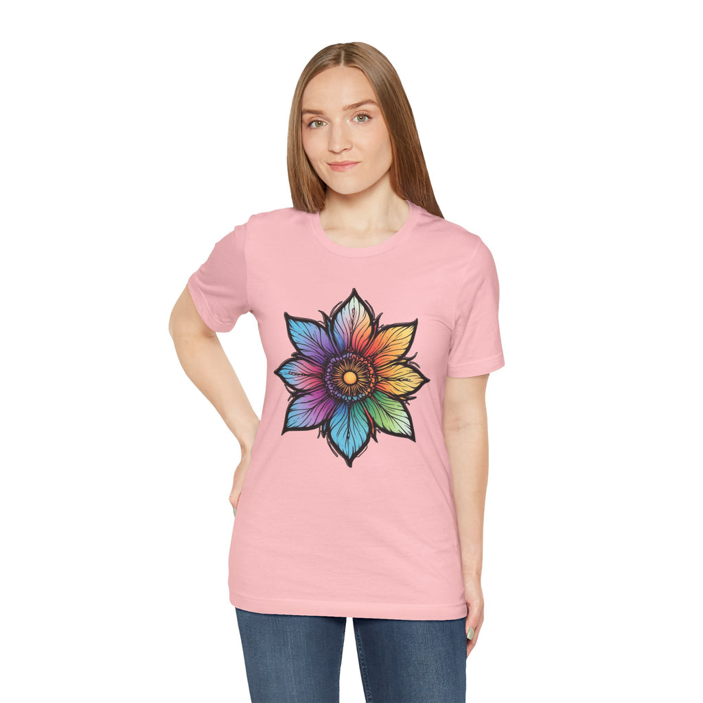 "Flower Power" Rainbow Colorful Graphic Tee