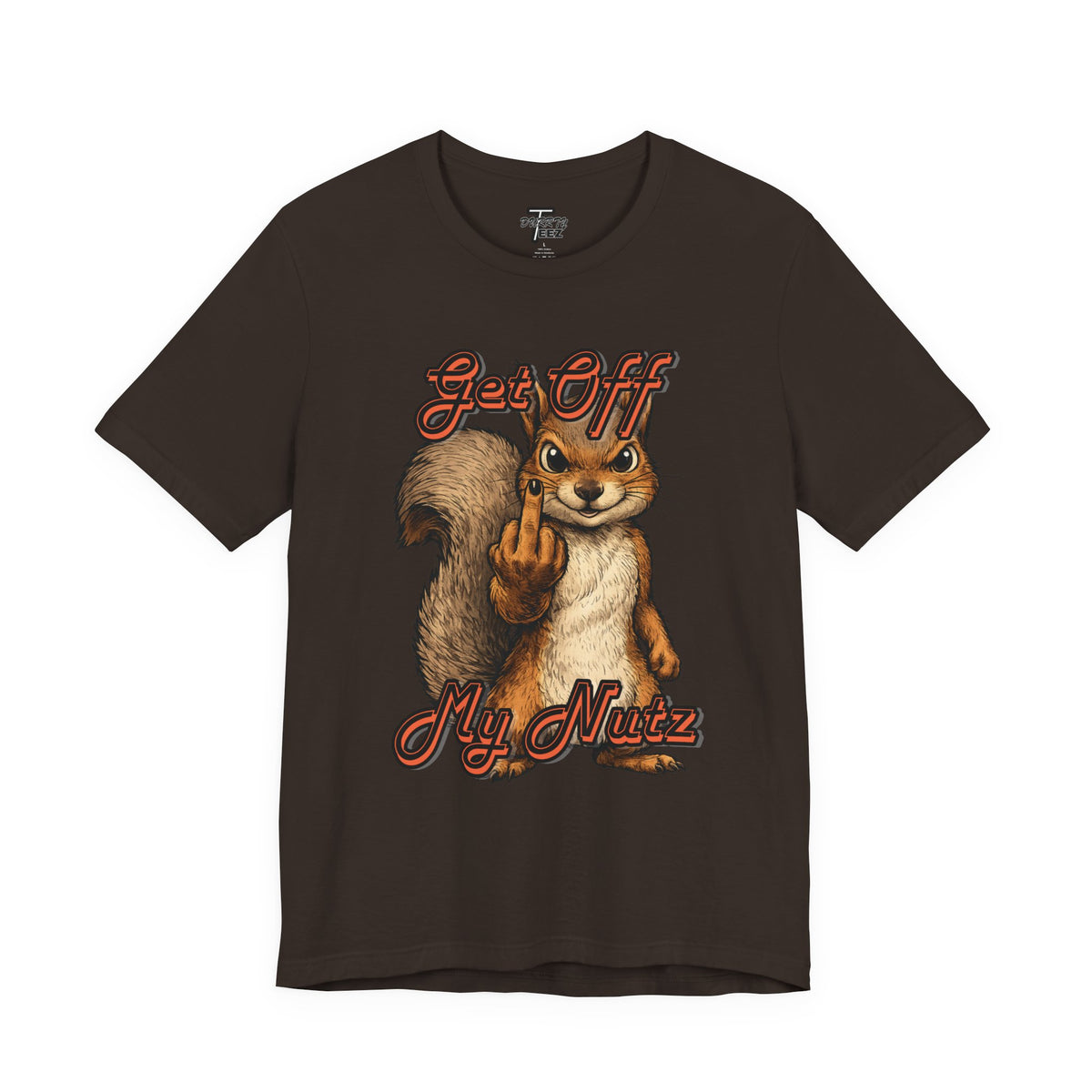 "Get Off My Nutz" Funny Middle Finger Squirrel Graphic Tee
