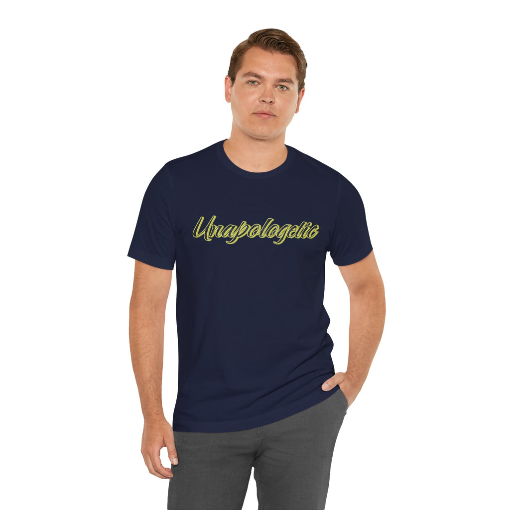 "Unapologetic" Bold Gold Lettering Graphic Tee