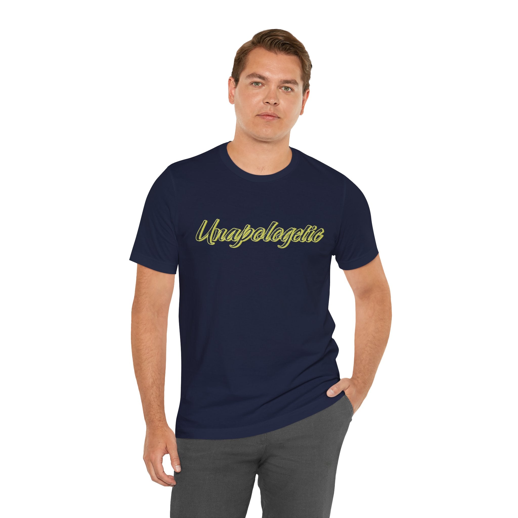 "Unapologetic" Bold Gold Lettering Graphic Tee