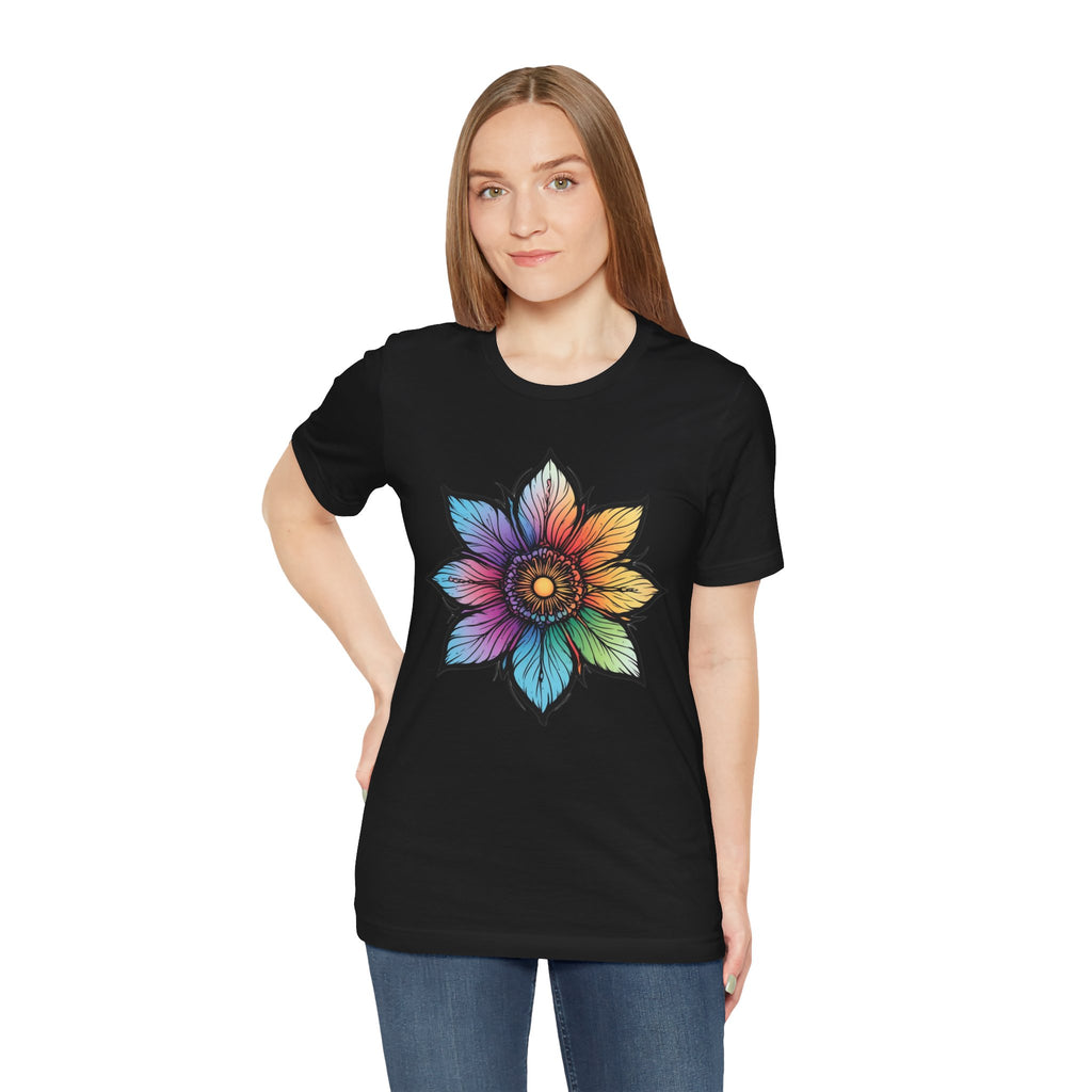 "Flower Power" Rainbow Colorful Graphic Tee