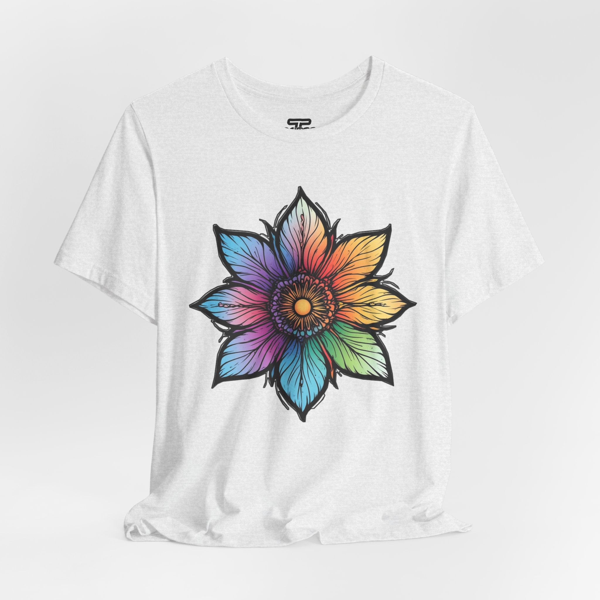 "Flower Power" Rainbow Colorful Graphic Tee