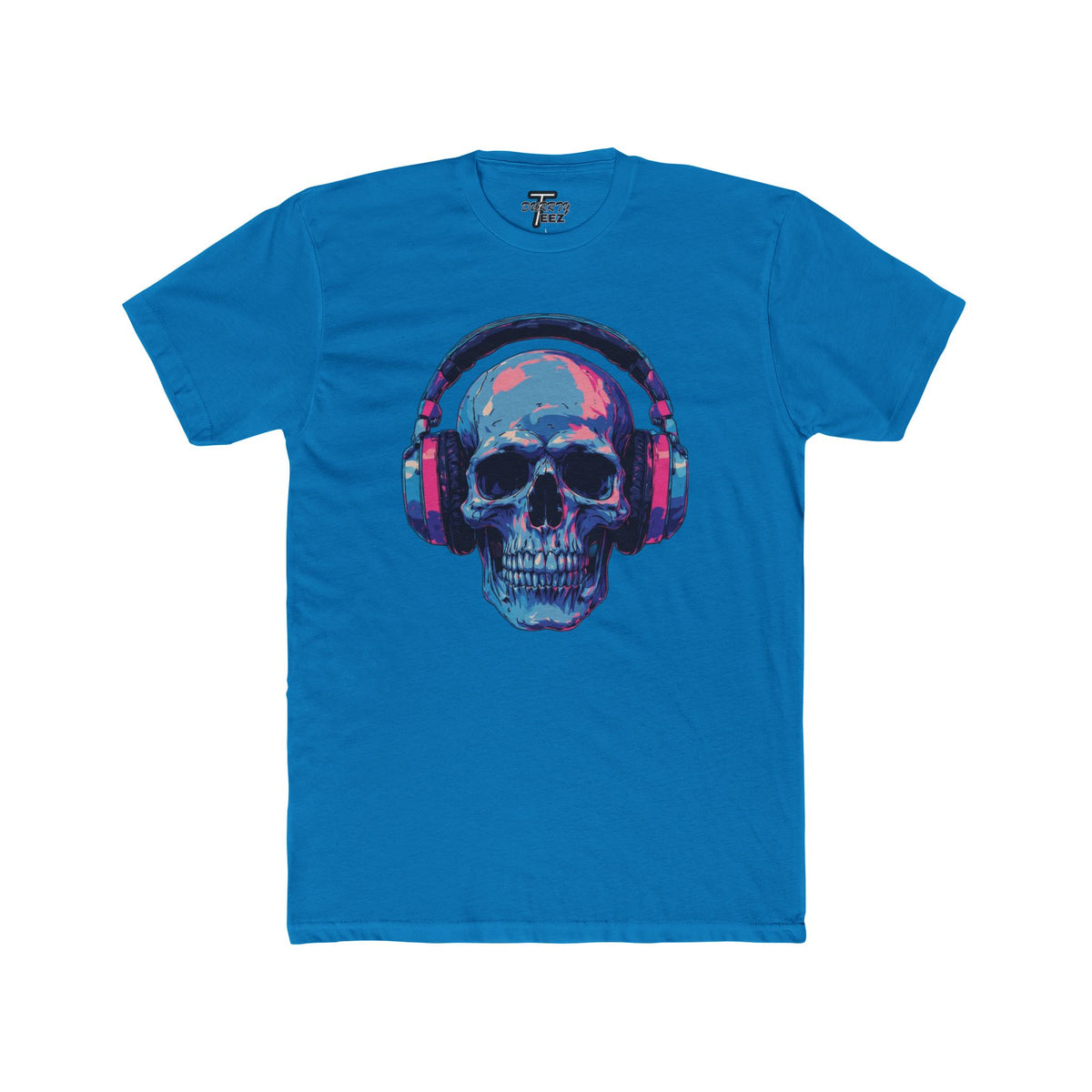 "Music Till Death" V2 Neon Skull with Headphones Graphic Tee