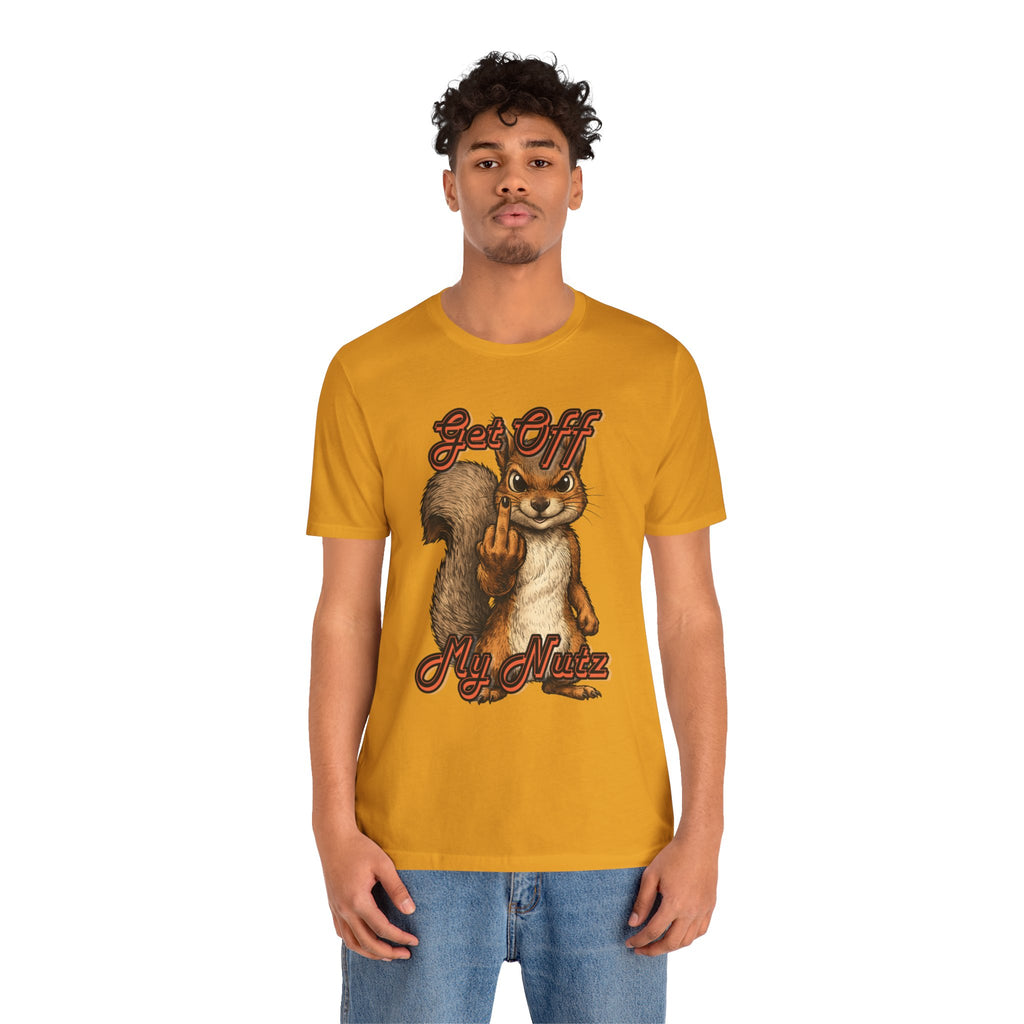 "Get Off My Nutz" Funny Middle Finger Squirrel Graphic Tee