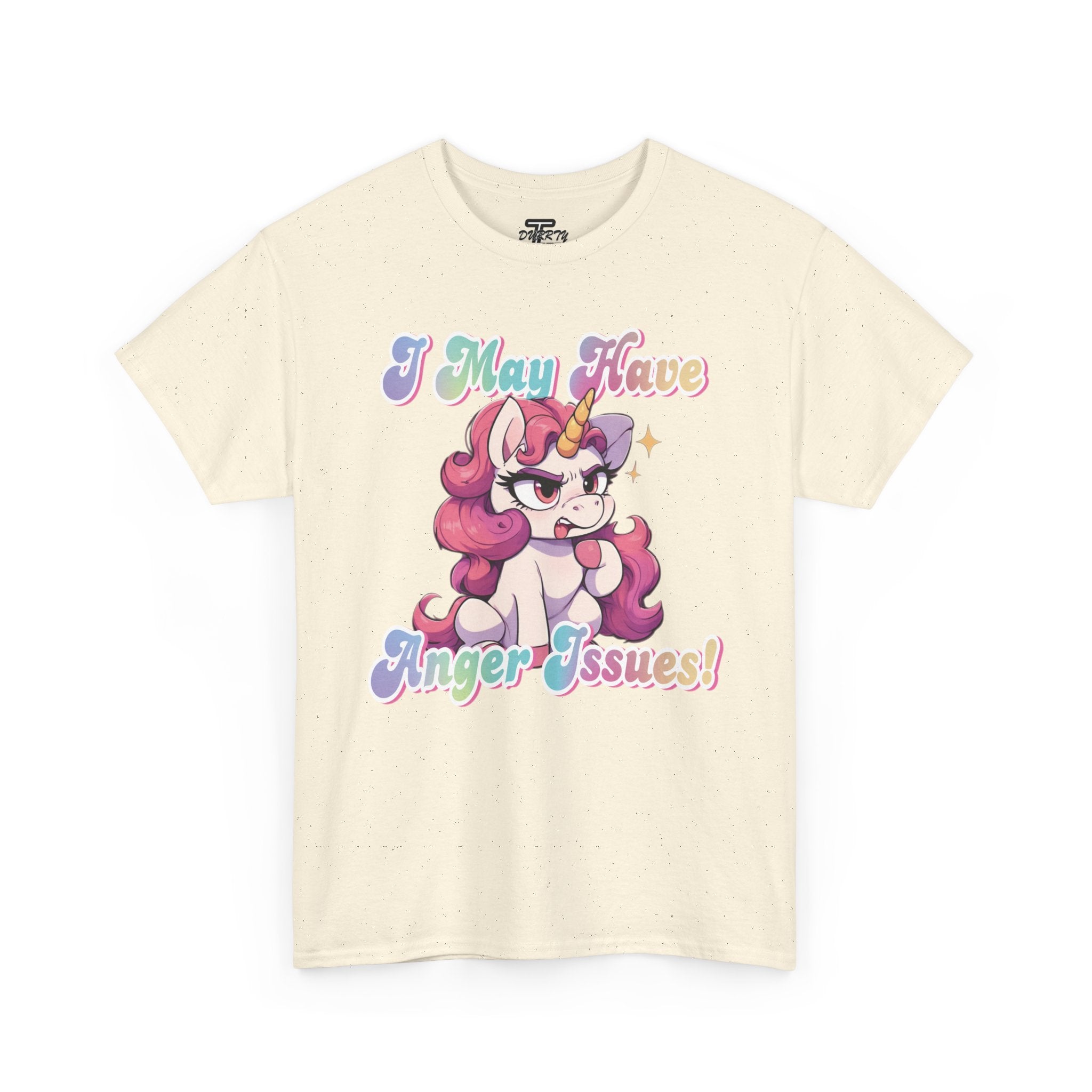 "I May Have Anger Issues" Cute Angry Unicorn Pastel Graphic Tee