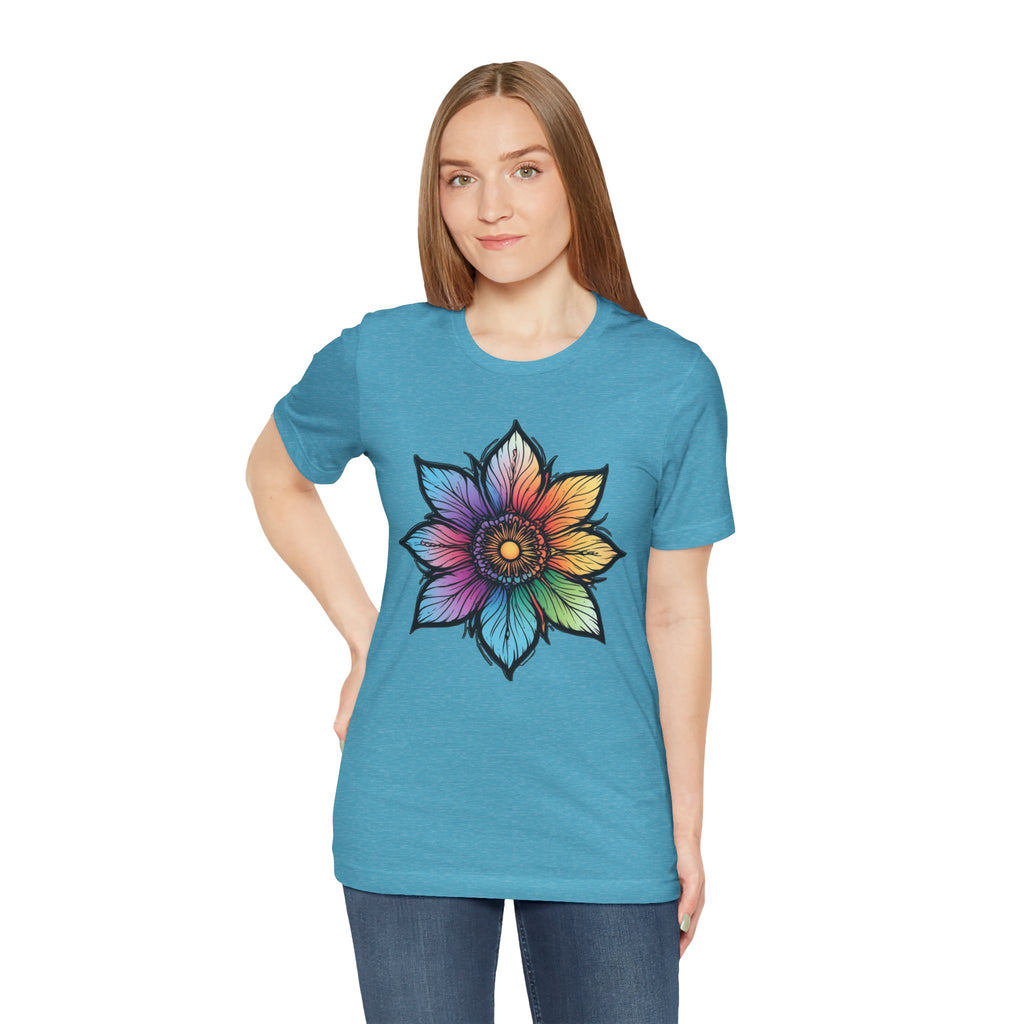 "Flower Power" Rainbow Colorful Graphic Tee
