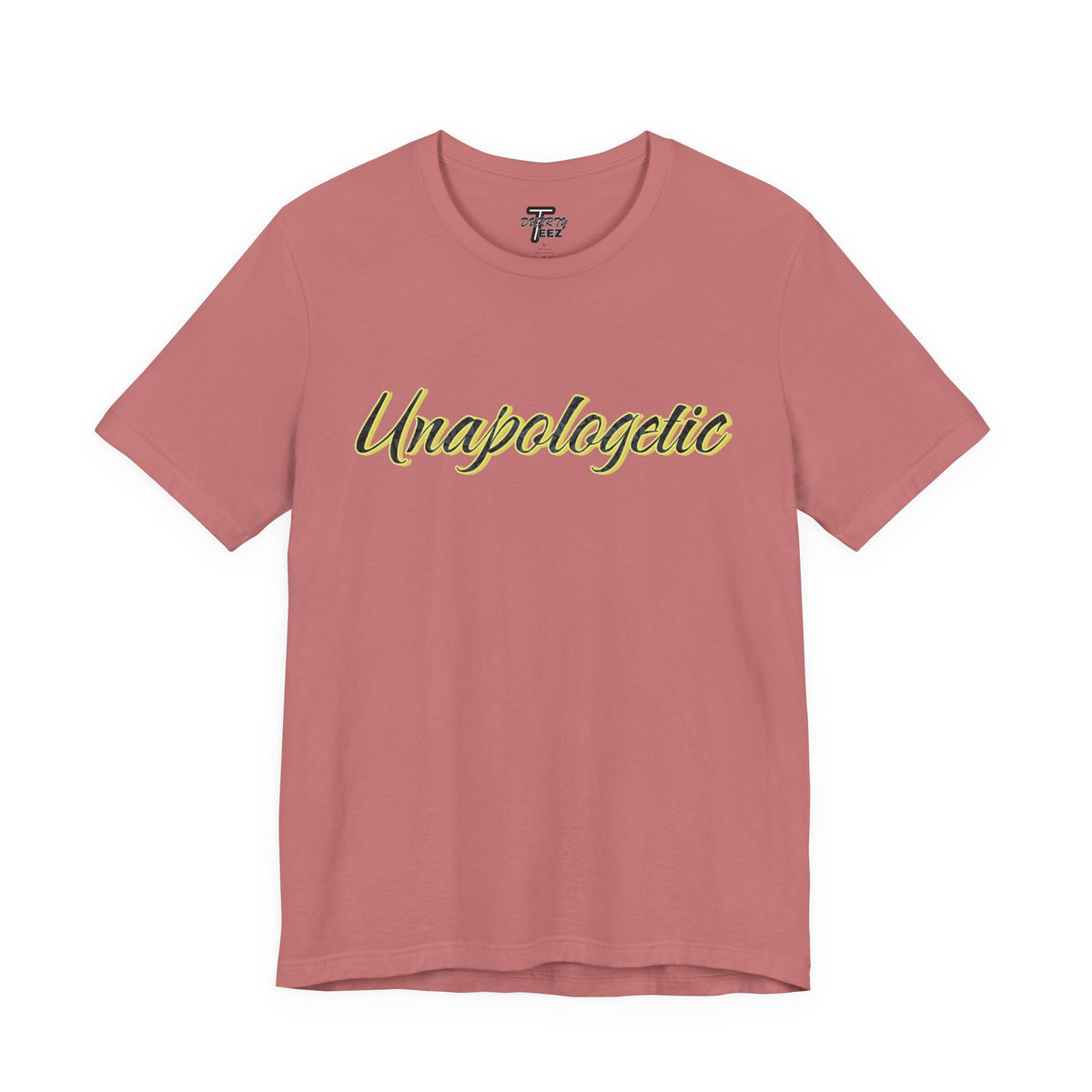 "Unapologetic" Bold Gold Lettering Graphic Tee