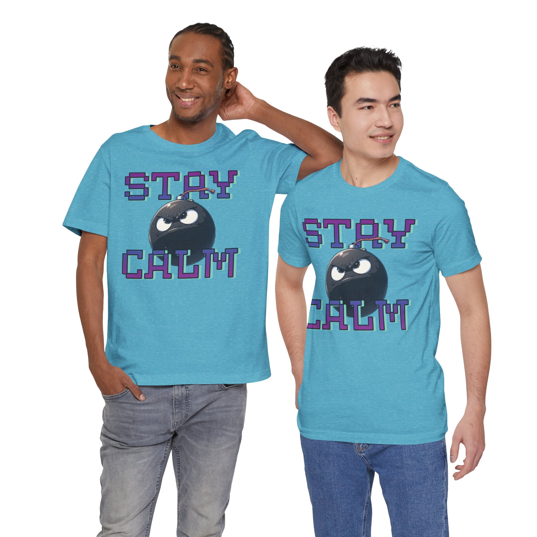 "Stay Calm" Retro Pixel Bomb Graphic Tee