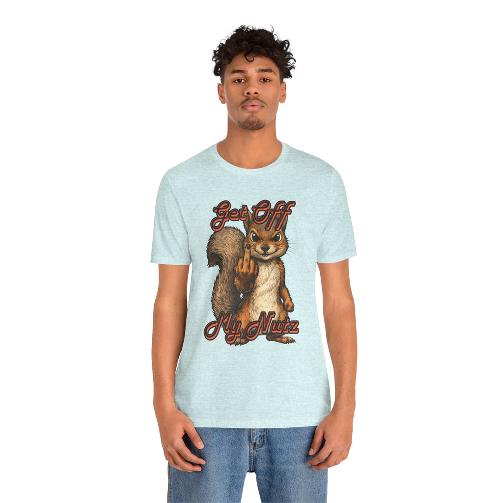 "Get Off My Nutz" Funny Middle Finger Squirrel Graphic Tee