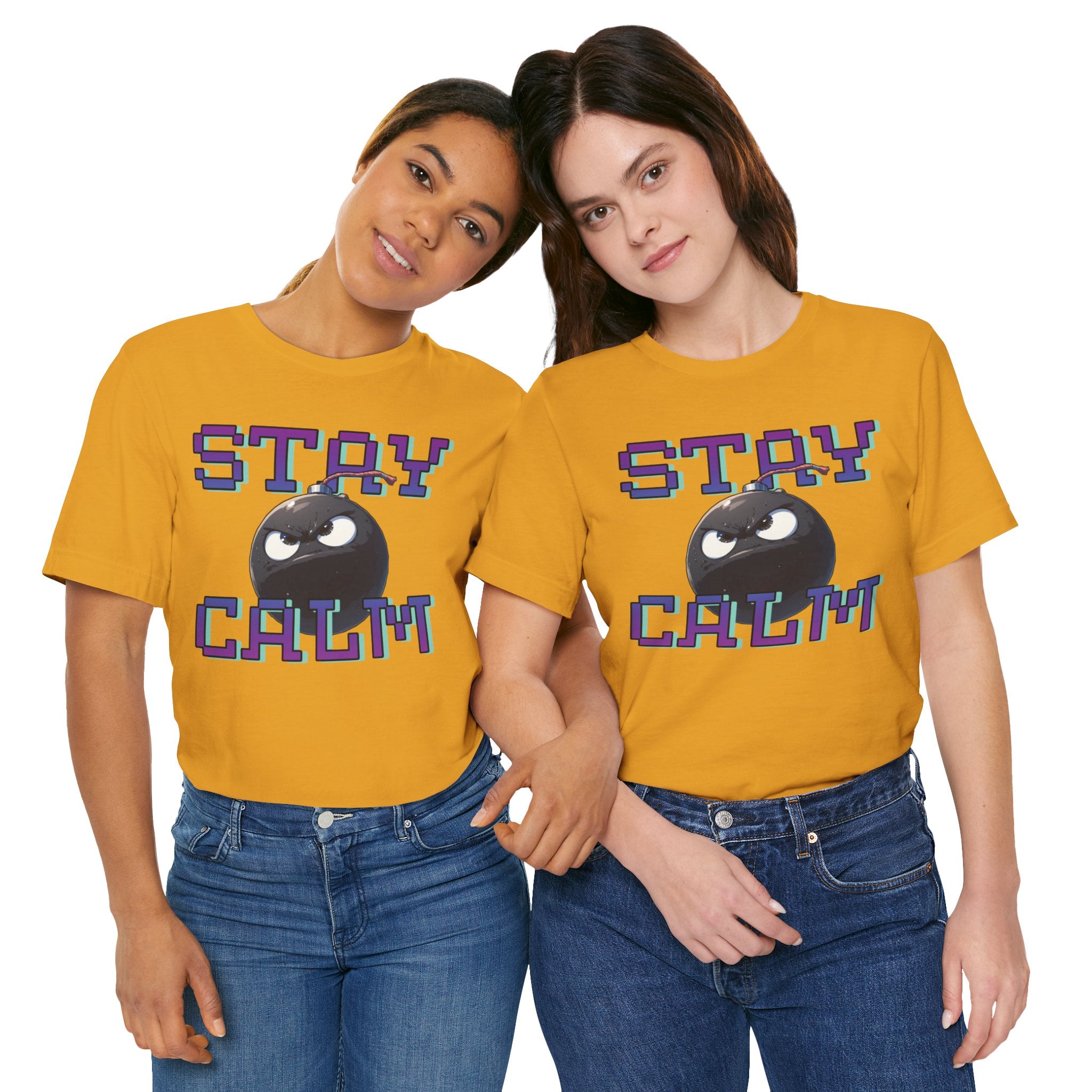 "Stay Calm" Retro Pixel Bomb Graphic Tee