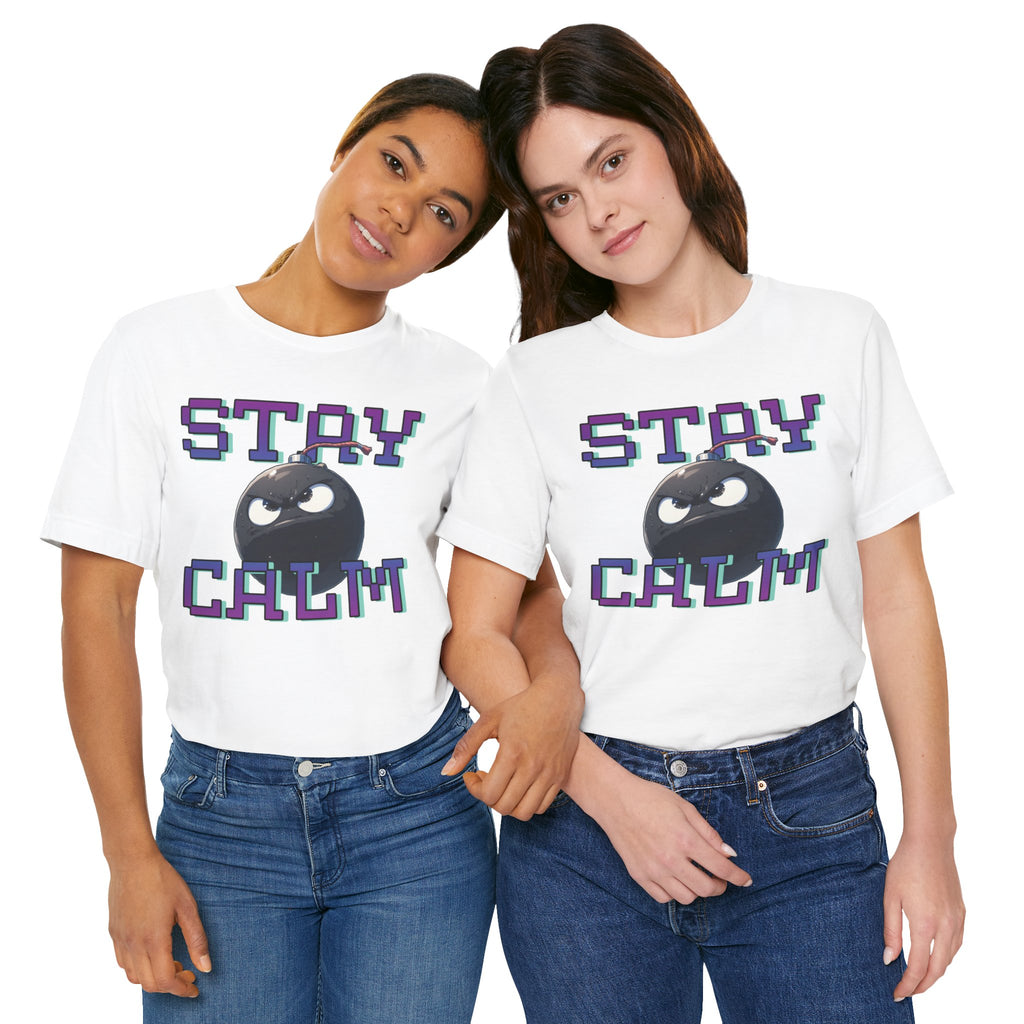 "Stay Calm" Retro Pixel Bomb Graphic Tee