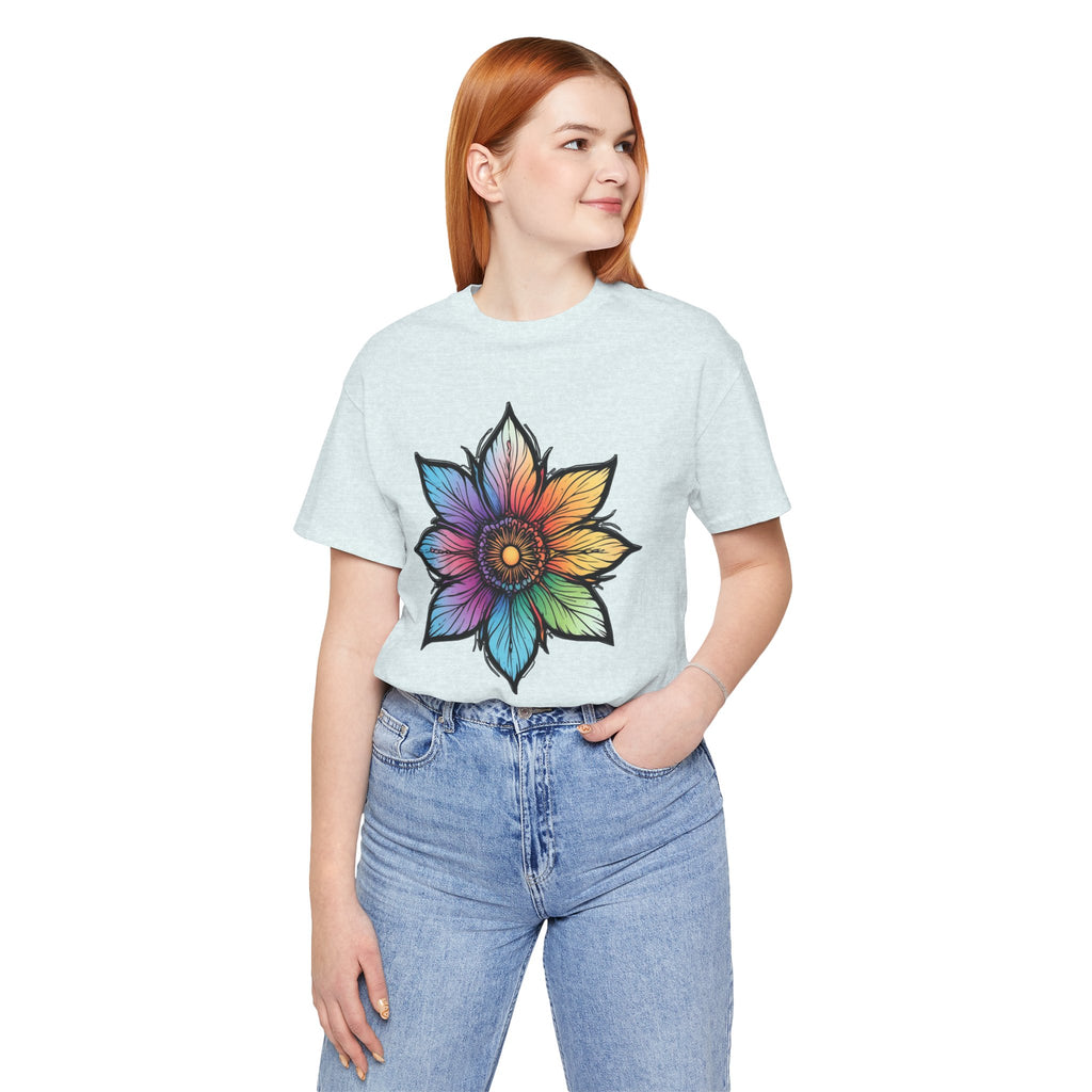 "Flower Power" Rainbow Colorful Graphic Tee