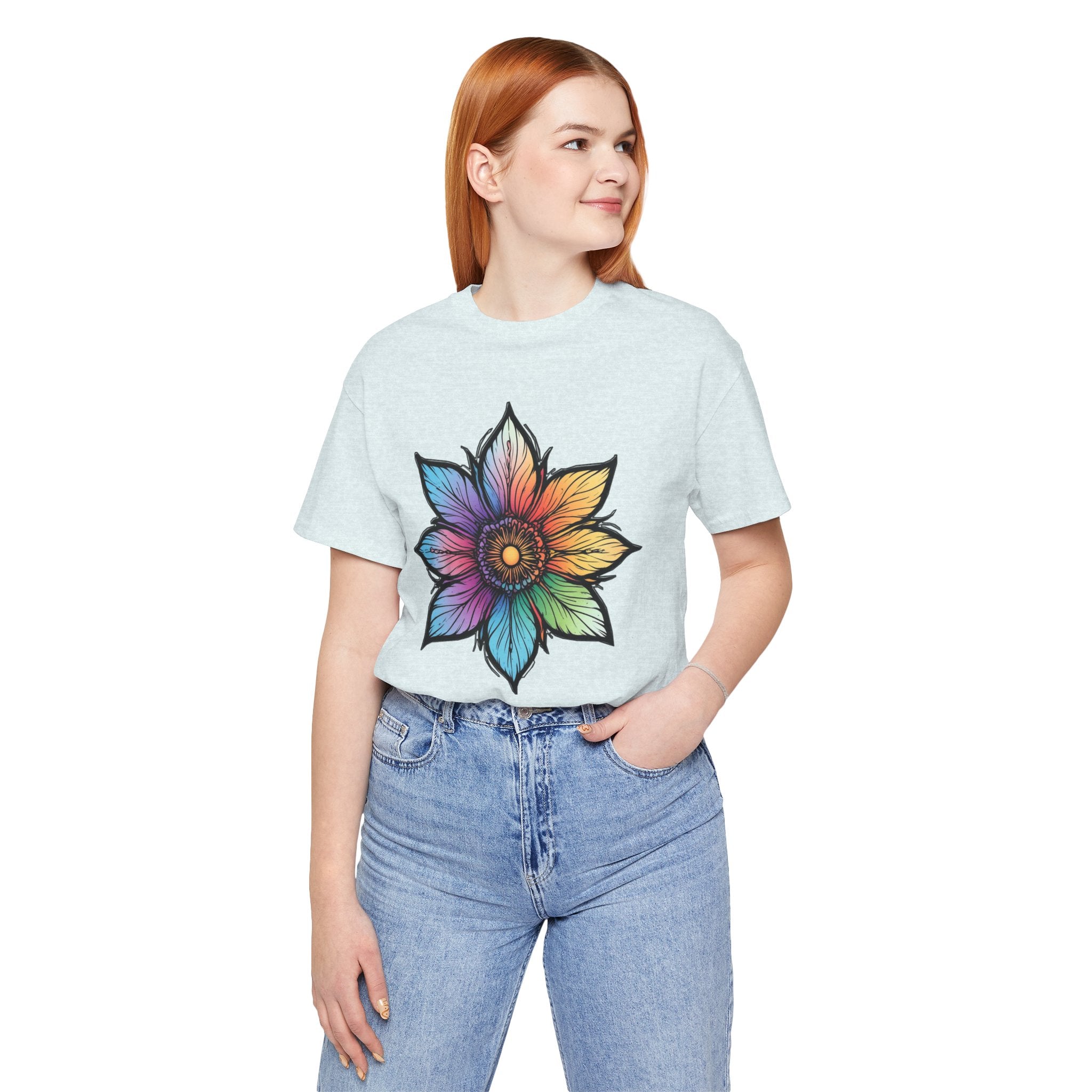 "Flower Power" Rainbow Colorful Graphic Tee