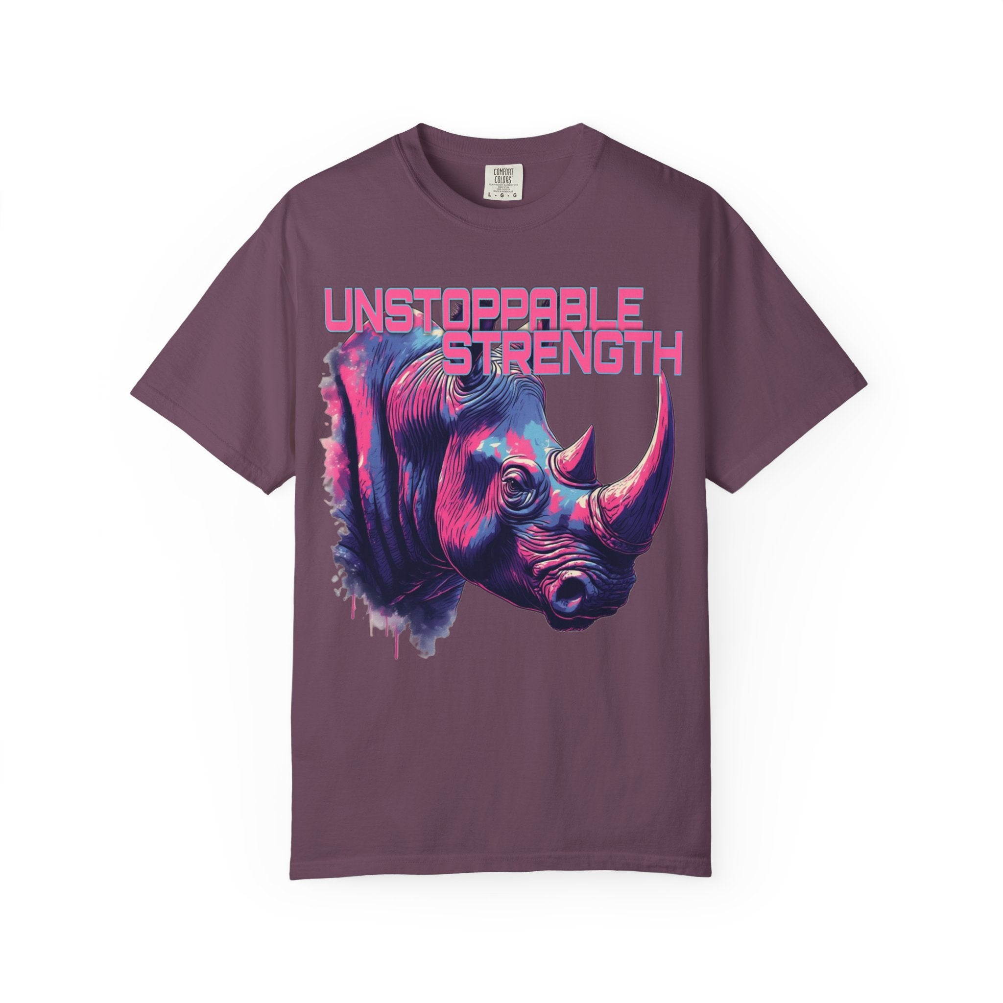 Unstoppable Strength Rhino T-Shirt — Bold Neon