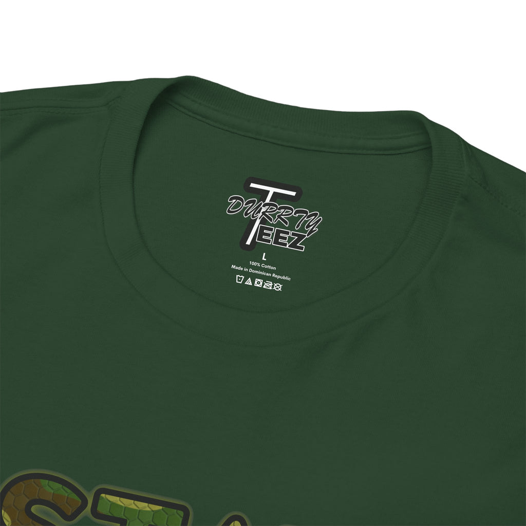 "Stay Based!" Green Camo Graphic Tee