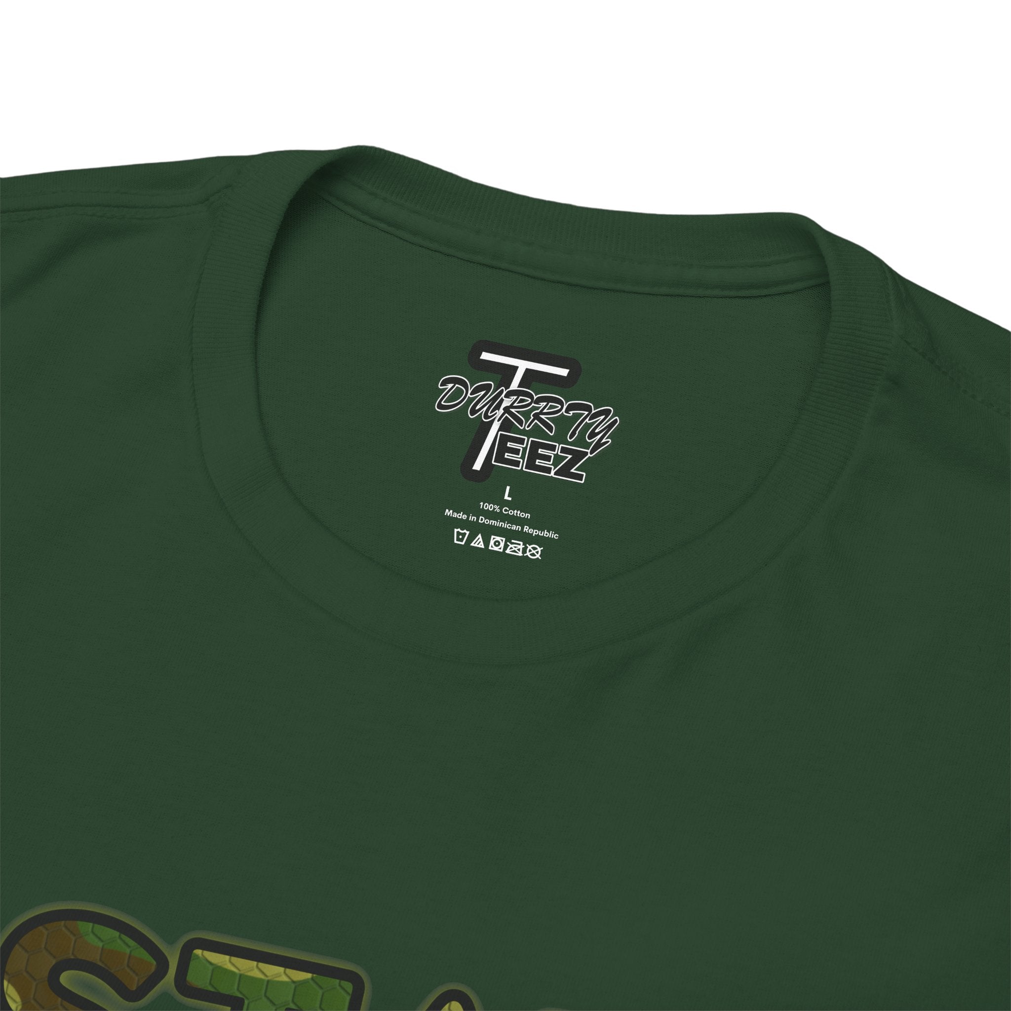 "Stay Based!" Green Camo Graphic Tee