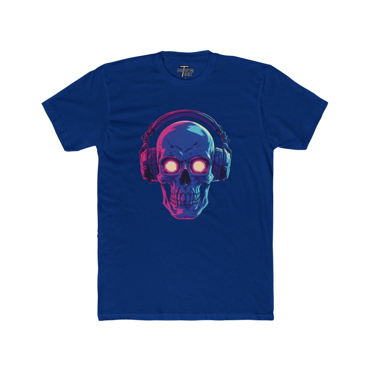 "Music Till Death" V1 Neon Skull with Headphones Graphic Tee