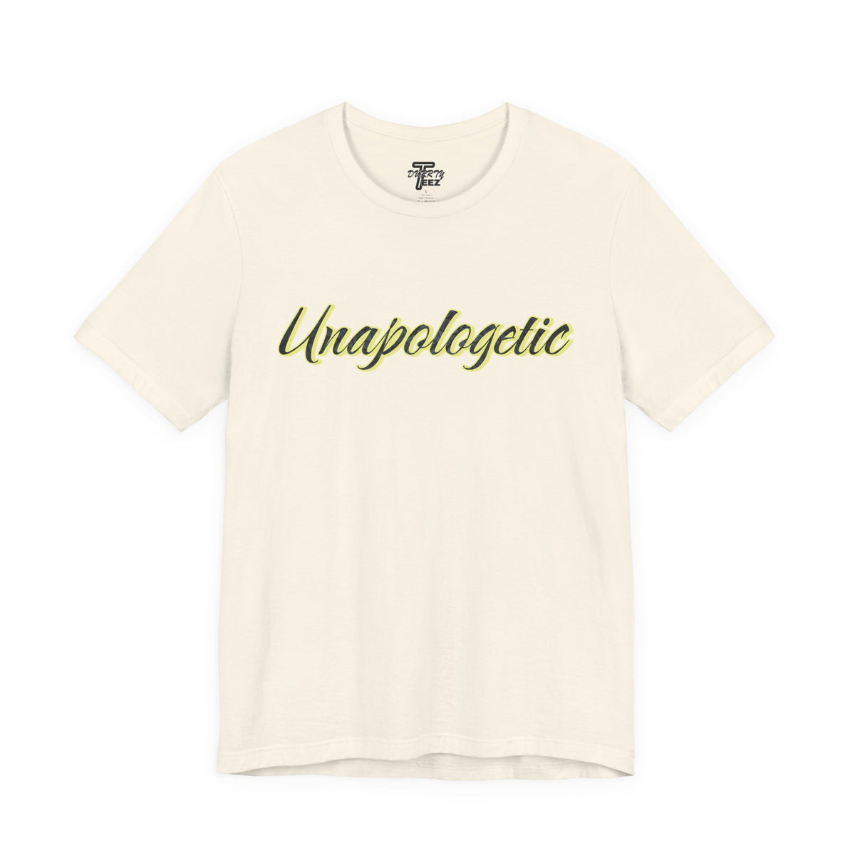 "Unapologetic" Bold Gold Lettering Graphic Tee