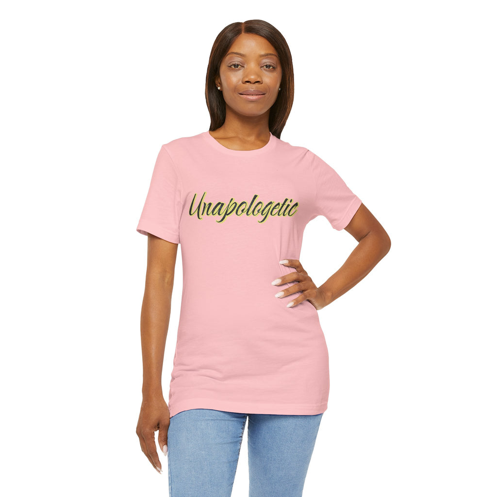 "Unapologetic" Bold Gold Lettering Graphic Tee
