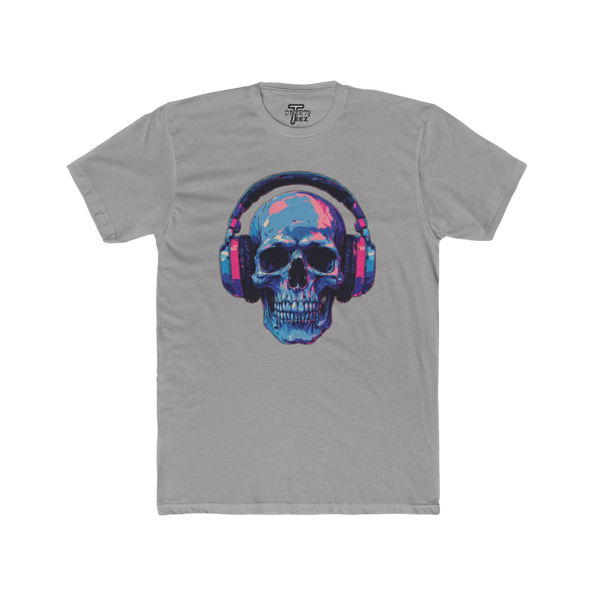 "Music Till Death" V2 Neon Skull with Headphones Graphic Tee